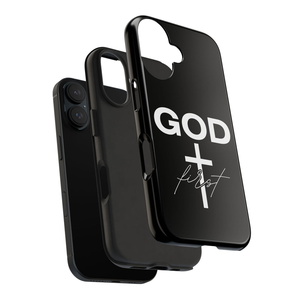 God First iPhone compatible phone case | Christian cross phone case faith accessory