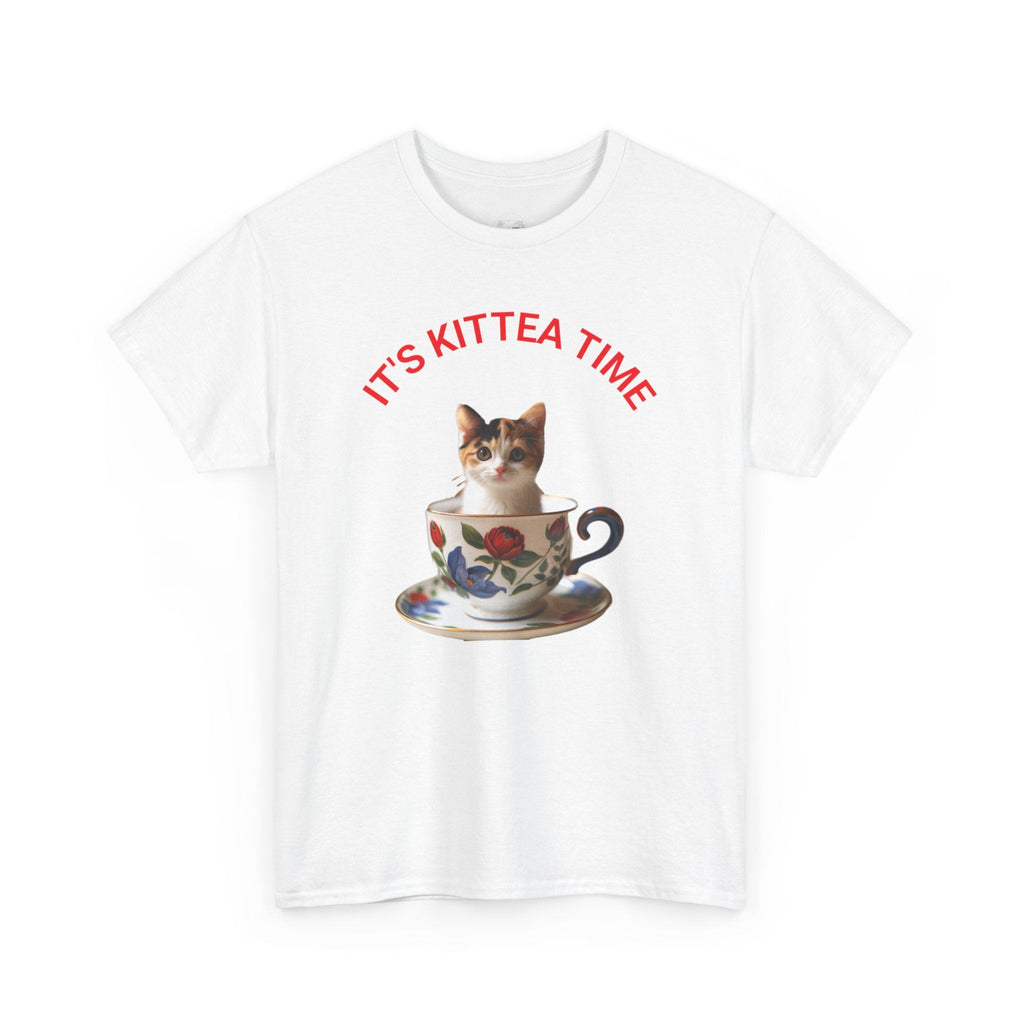 Funny Cat Lover Tee, It's Kittea Time Shirt, Unisex Cotton T-Shirt, Gift for Pet Owners, Animal Lover Apparel, Casual Wear