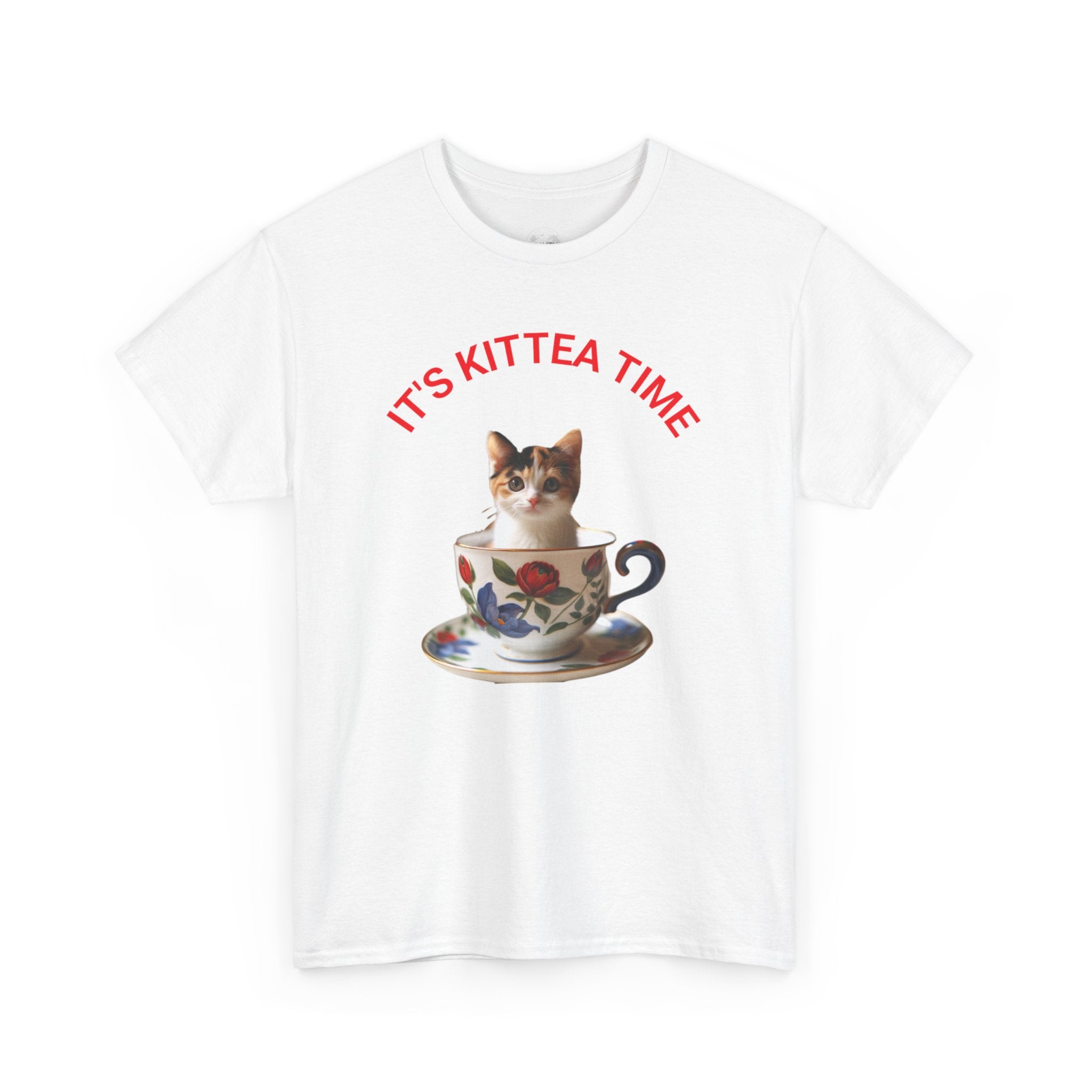 Funny Cat Lover Tee, It's Kittea Time Shirt, Unisex Cotton T-Shirt, Gift for Pet Owners, Animal Lover Apparel, Casual Wear