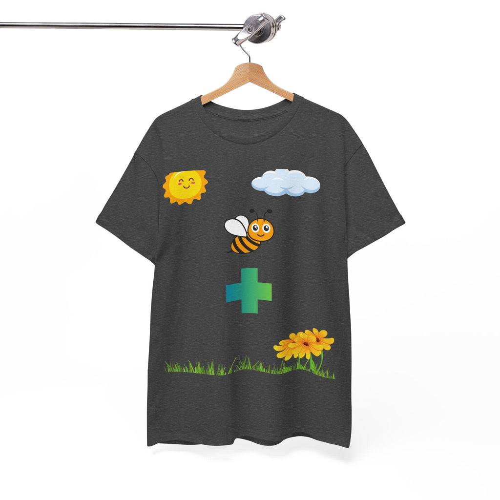 Cute be positive t-shirt. bee plus t-shirt