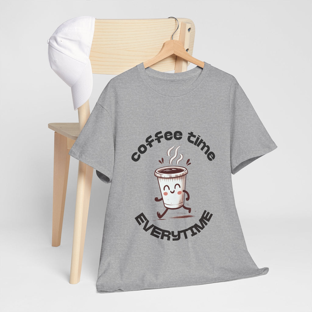 Coffee time anytime T-shirt, Unisex Cotton Shirt, Cute Coffee Lover Gift, Casual Outfit, Daily Reminder T-Shirt