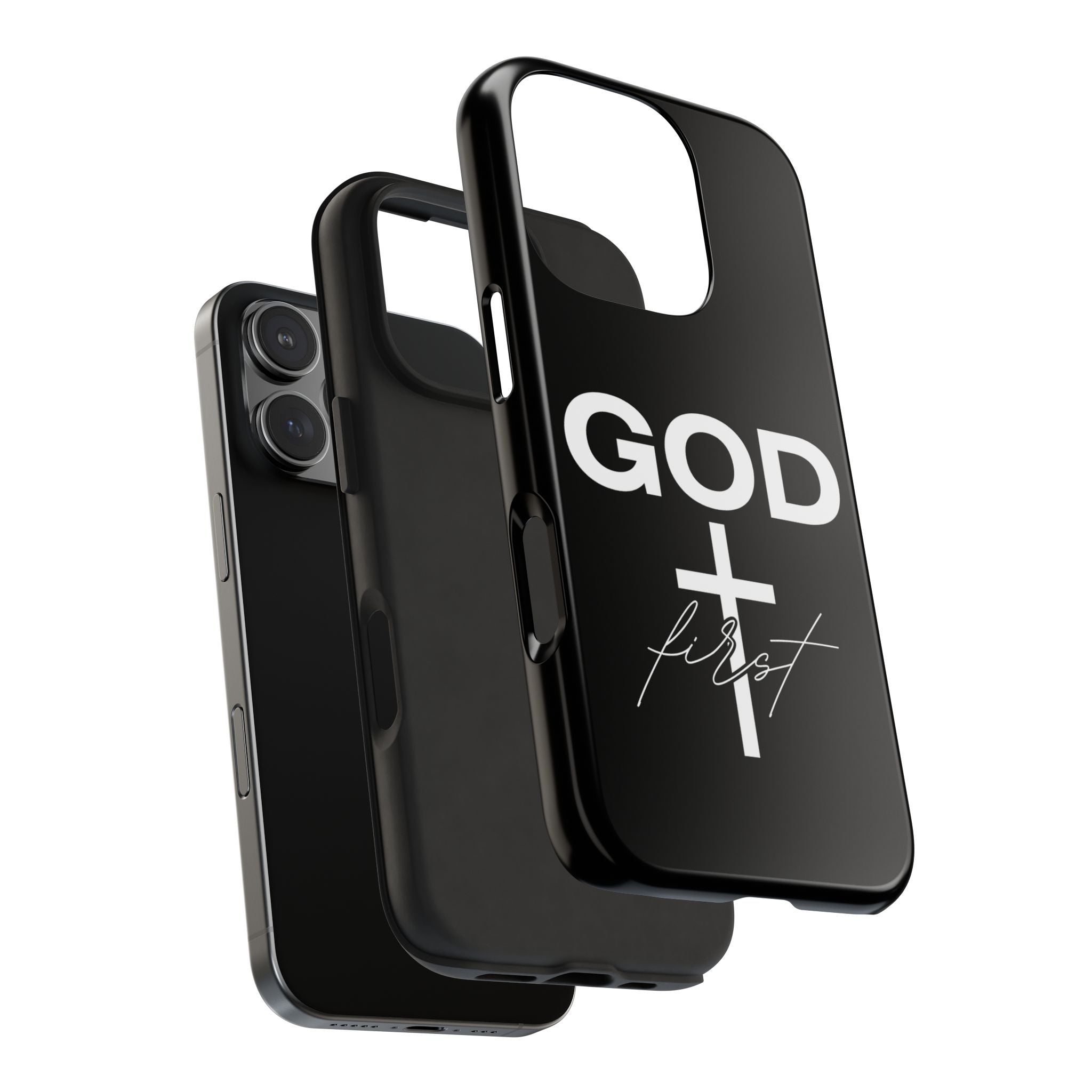 God First iPhone compatible phone case | Christian cross phone case faith accessory