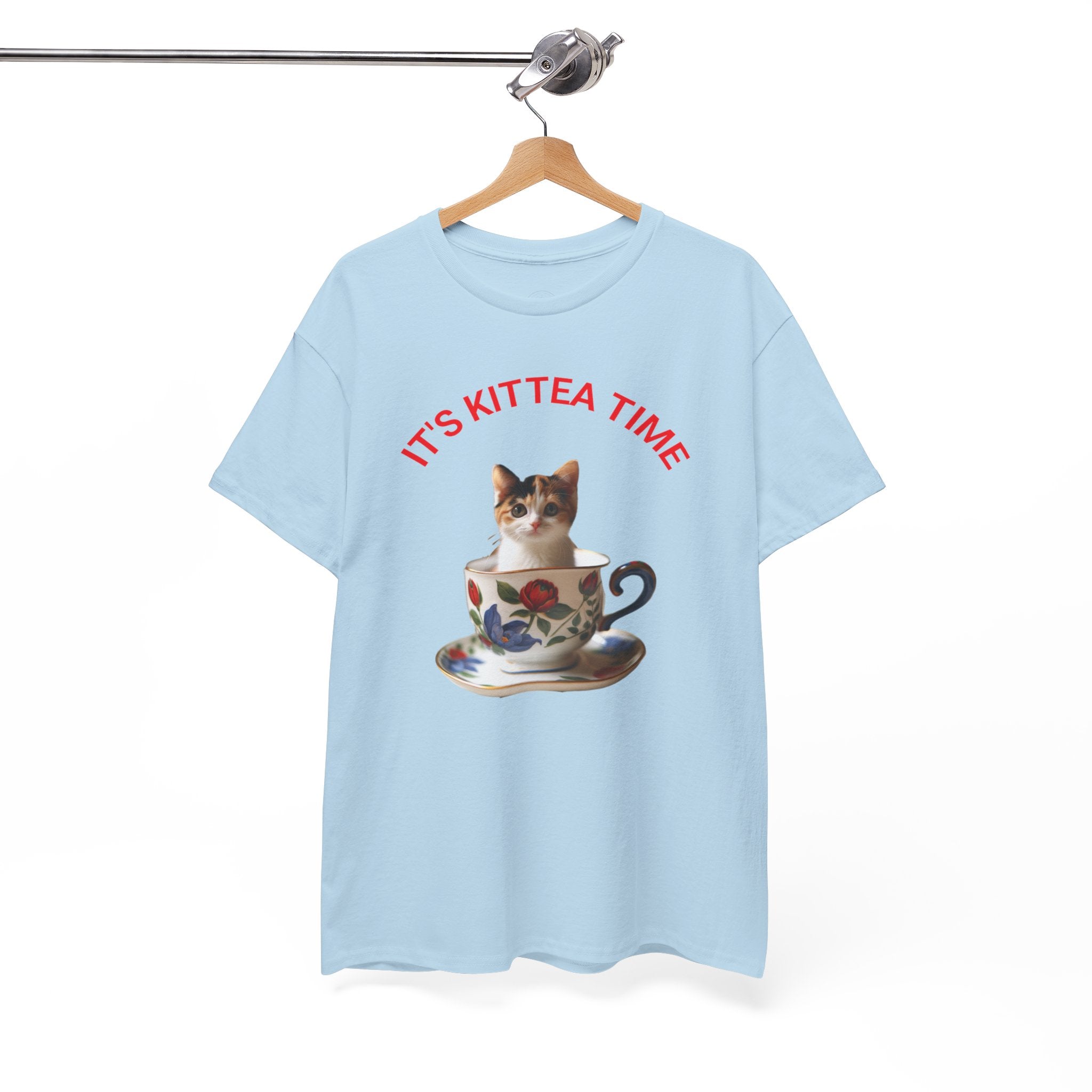 Funny Cat Lover Tee, It's Kittea Time Shirt, Unisex Cotton T-Shirt, Gift for Pet Owners, Animal Lover Apparel, Casual Wear