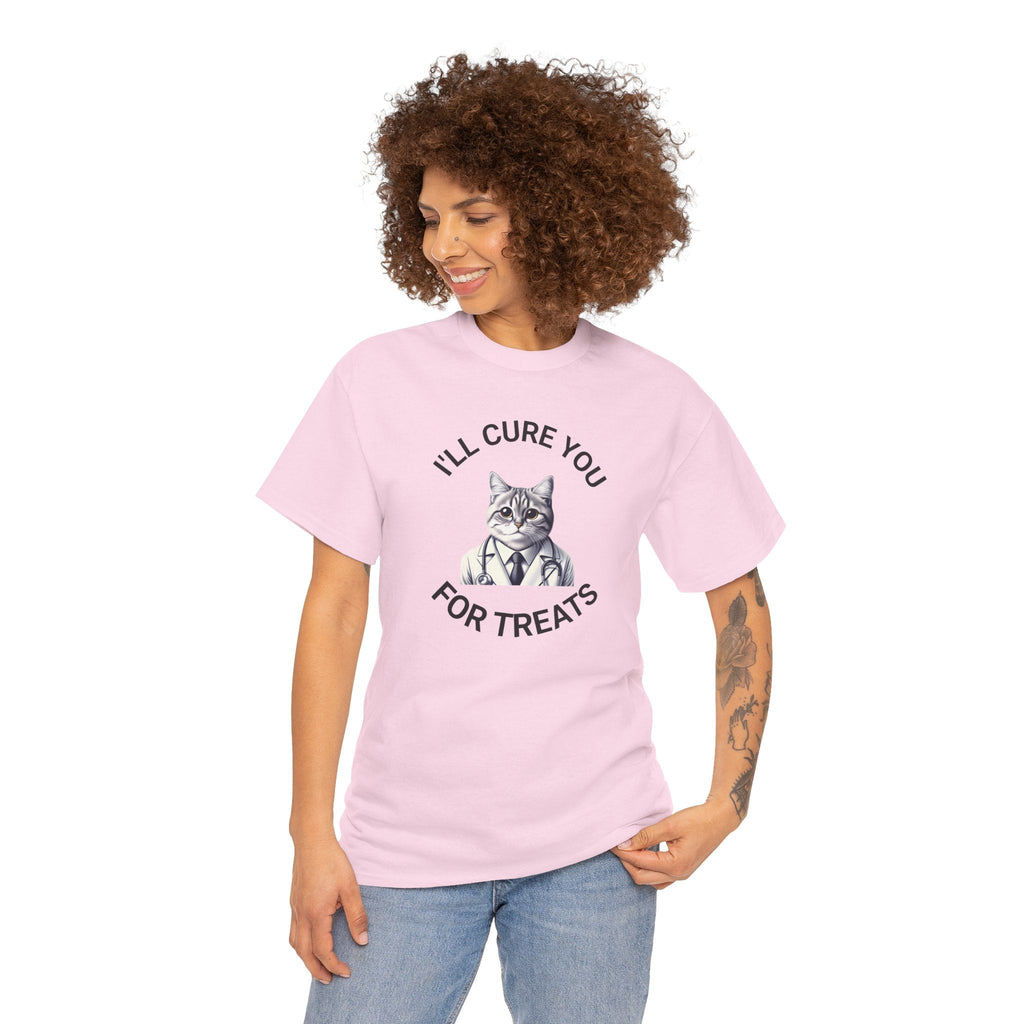 Cat Doctor Unisex Heavy Cotton Tee, Funny Cat Shirt for Pet Lovers, Gift for Vet Assistants, Casual Wear, Animal Lover's Tee