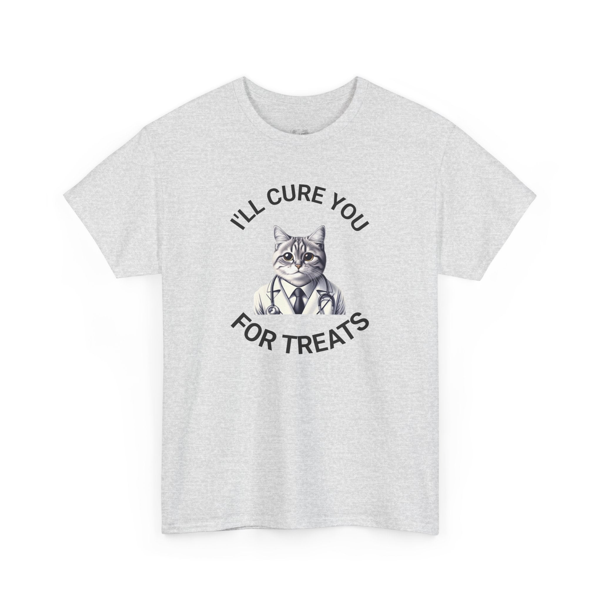 Cat Doctor Unisex Heavy Cotton Tee, Funny Cat Shirt for Pet Lovers, Gift for Vet Assistants, Casual Wear, Animal Lover's Tee
