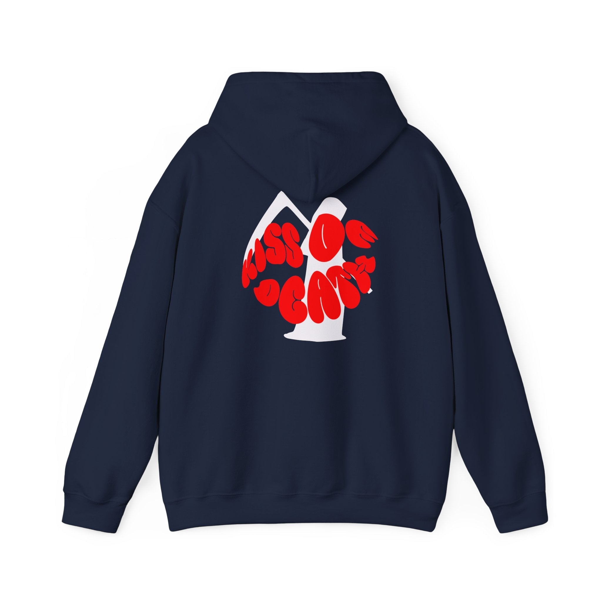 Kiss Of Death Hoodie, Black or Navy blue hoodie, Comfy hoodie, Kangaroo pouch pocket, cool design hoodie, Gift for him, Gift for her