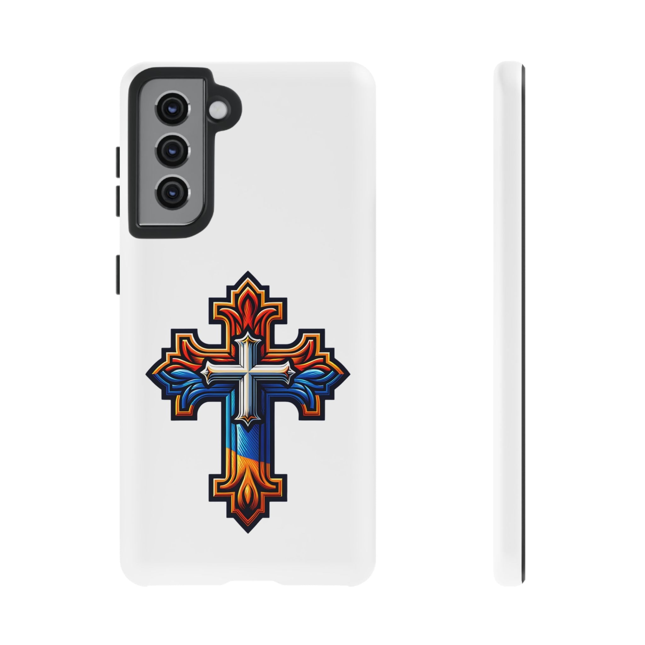 Armenian cross flag phone case iPhone Samsung Google, Christian phone case, white phone case