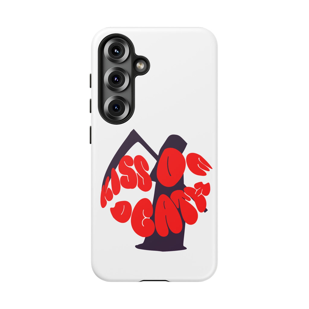 kiss Of Death iPhone Google Pixel Samsung Galaxy, cool design white phone case, iPhone phone Samsung galaxy Google pixel phone case