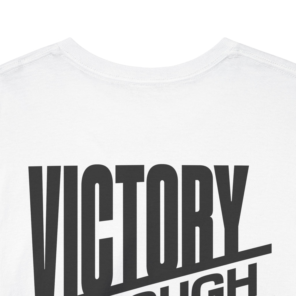 Victory Through Jesus Unisex Heavy Cotton Tee, Inspirational Christian Shirt, Faith-Based Apparel, Unisex T-Shirt, Religious Gift
