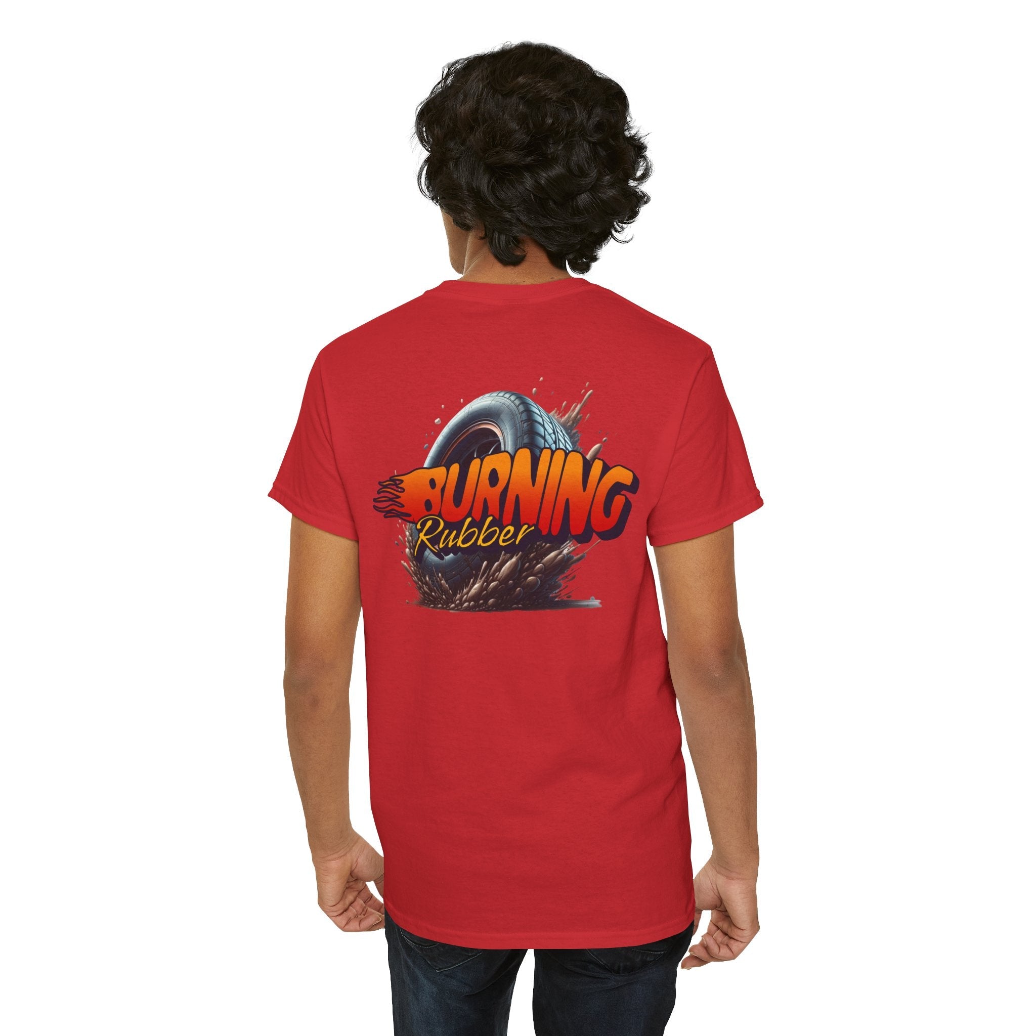 Burning Rubber Unisex Heavy Cotton Tee, Car Enthusiast Gift, Racing Shirt, Casual Everyday Wear, Streetwear, Automotive Apparel