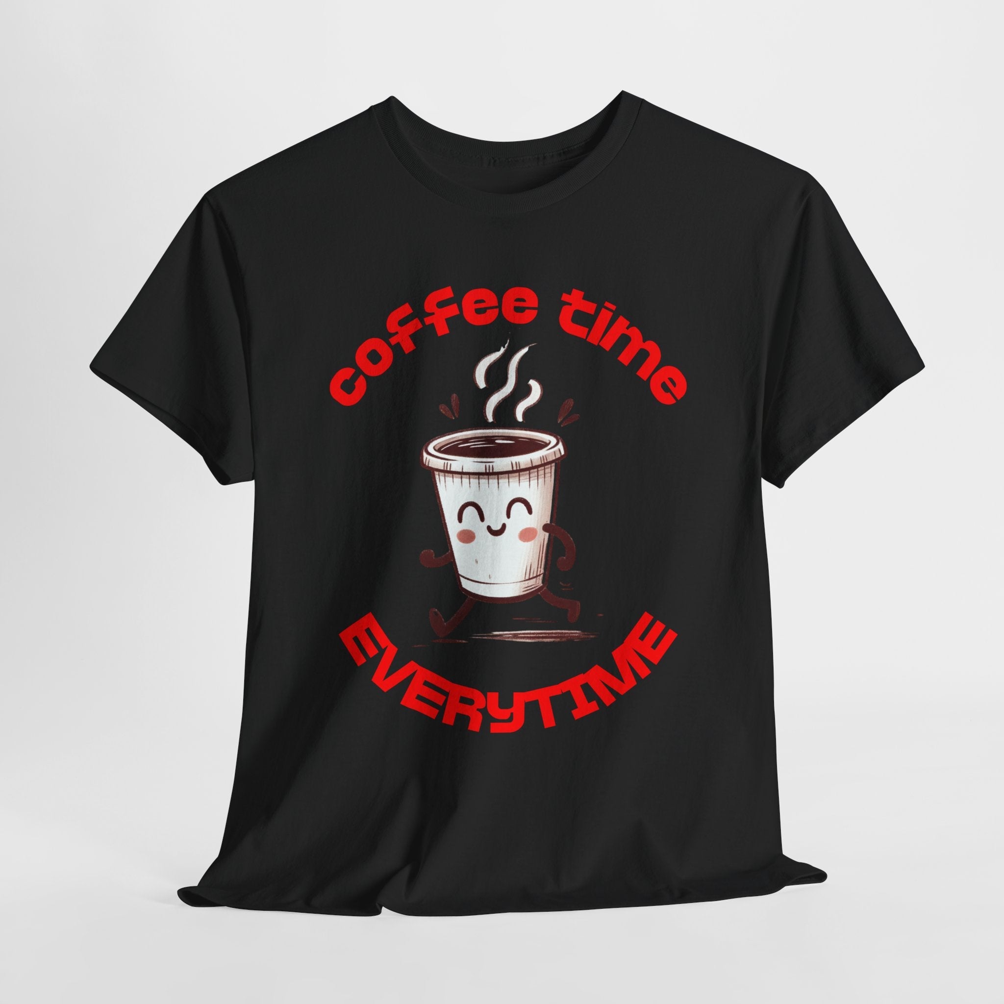 Coffee time anytime T-shirt, Unisex Cotton Shirt, Cute Coffee Lover Gift, Casual Outfit, Daily Reminder T-Shirt