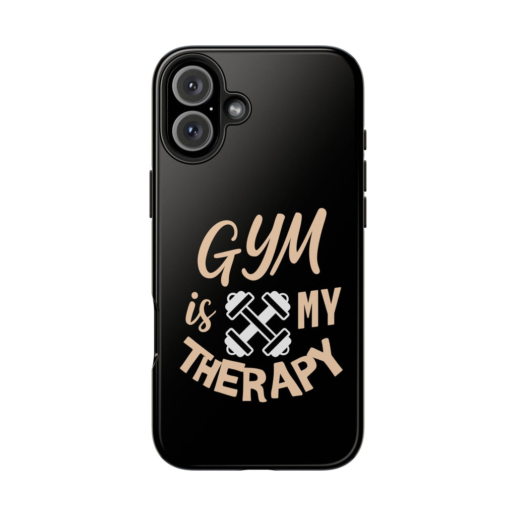 Gym Is My Therapy iPhone Phone Case | Fitness Dumbbell Workout Motivational iphone compatibie