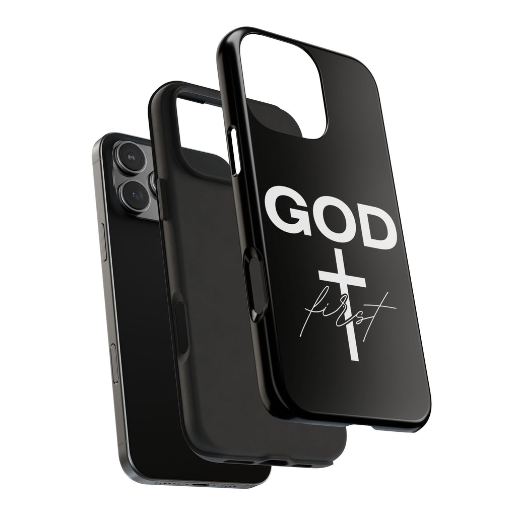 God First iPhone compatible phone case | Christian cross phone case faith accessory