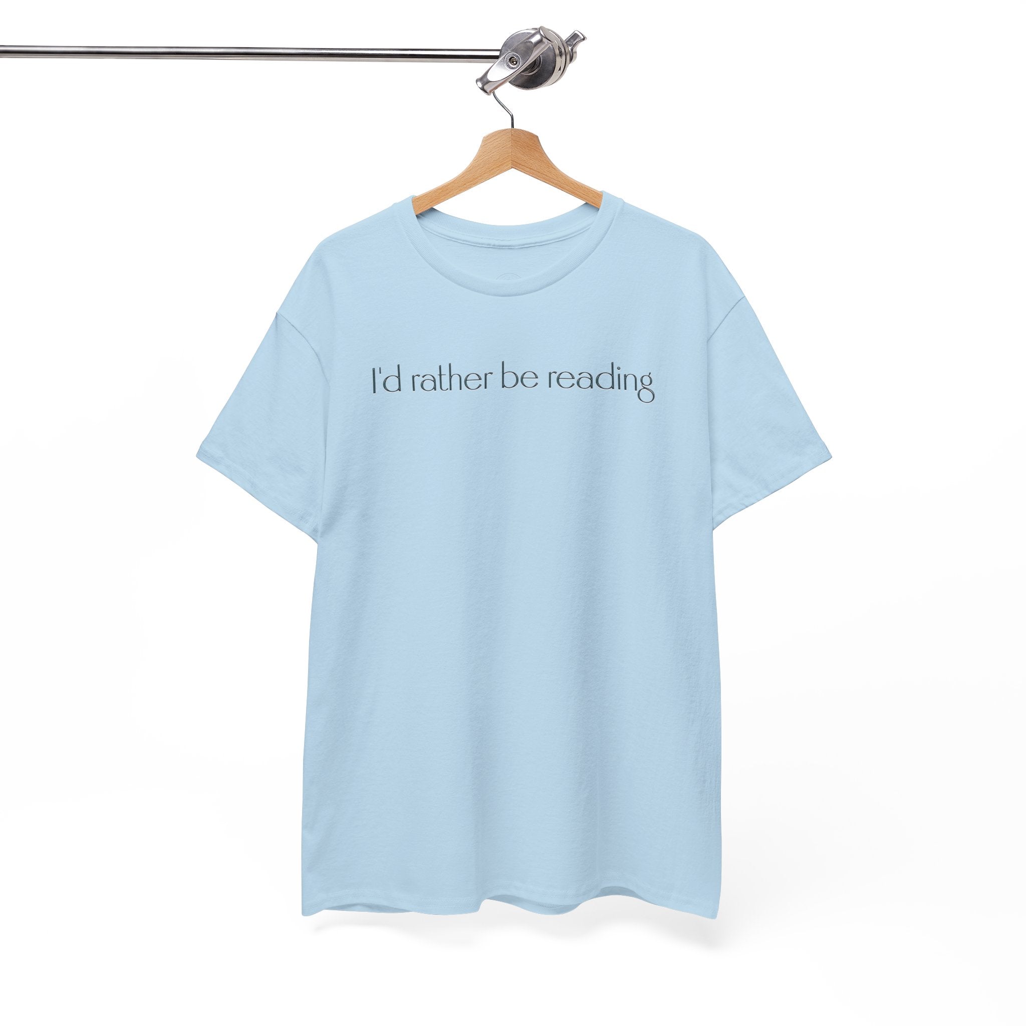 I'd Rather Be Reading Unisex Heavy Cotton Tee - Perfect for Book Lovers, Cozy Vibes, Gift for Readers, Literary Enthusiasts, Casual Wear