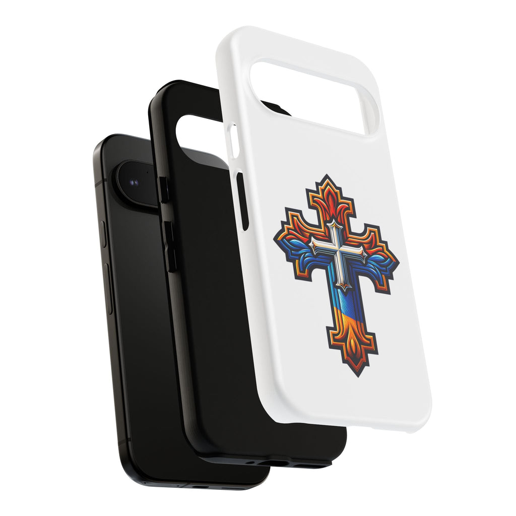 Armenian cross flag phone case iPhone Samsung Google, Christian phone case, white phone case