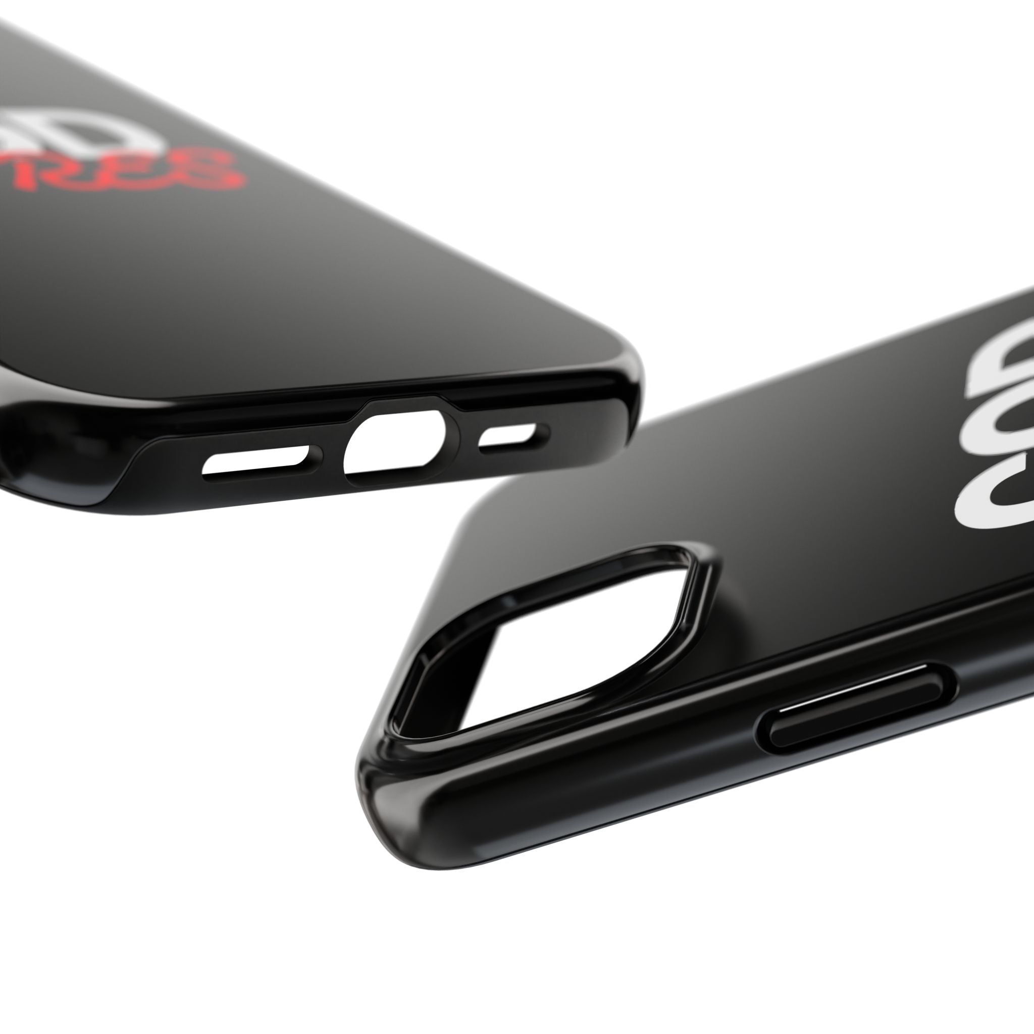God Cares iPhone 14, 15, 16 and 17 Compatible Black Phone Case | Christian Scripture Typography, Black Red Text
