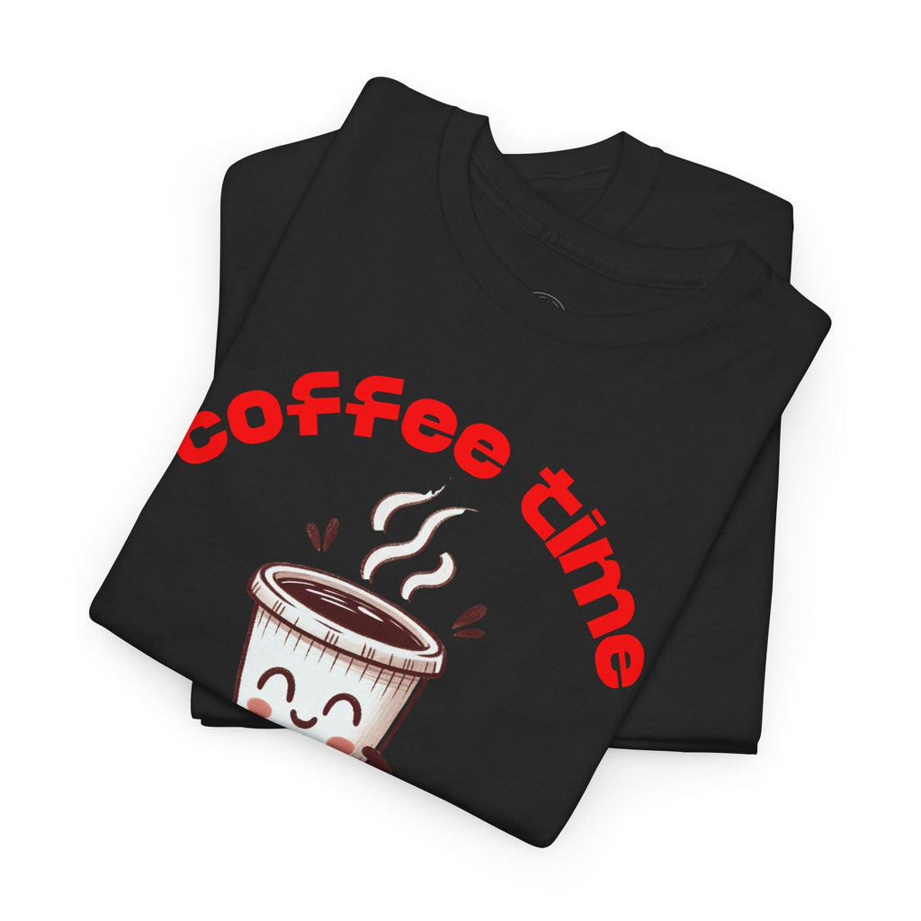 Coffee time anytime T-shirt, Unisex Cotton Shirt, Cute Coffee Lover Gift, Casual Outfit, Daily Reminder T-Shirt