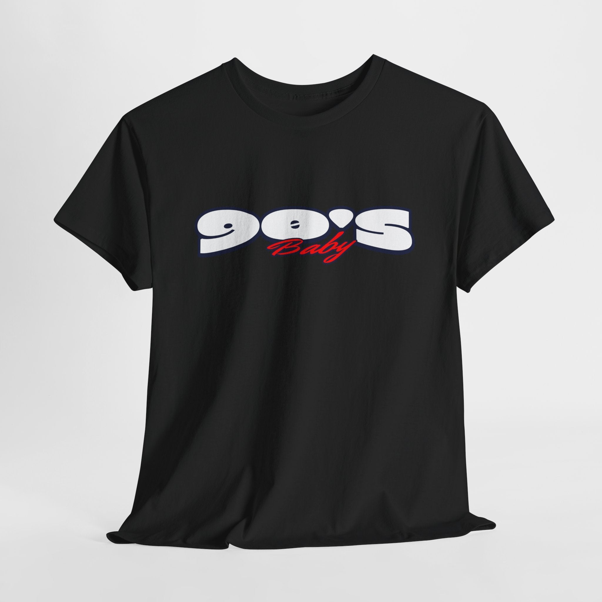 90s baby Nostalgia Unisex Heavy Cotton Tee, Retro Style T-Shirt, Casual Wear, Vintage Aesthetic, Gift for 90s Kids, Comfortable Everyday Tee