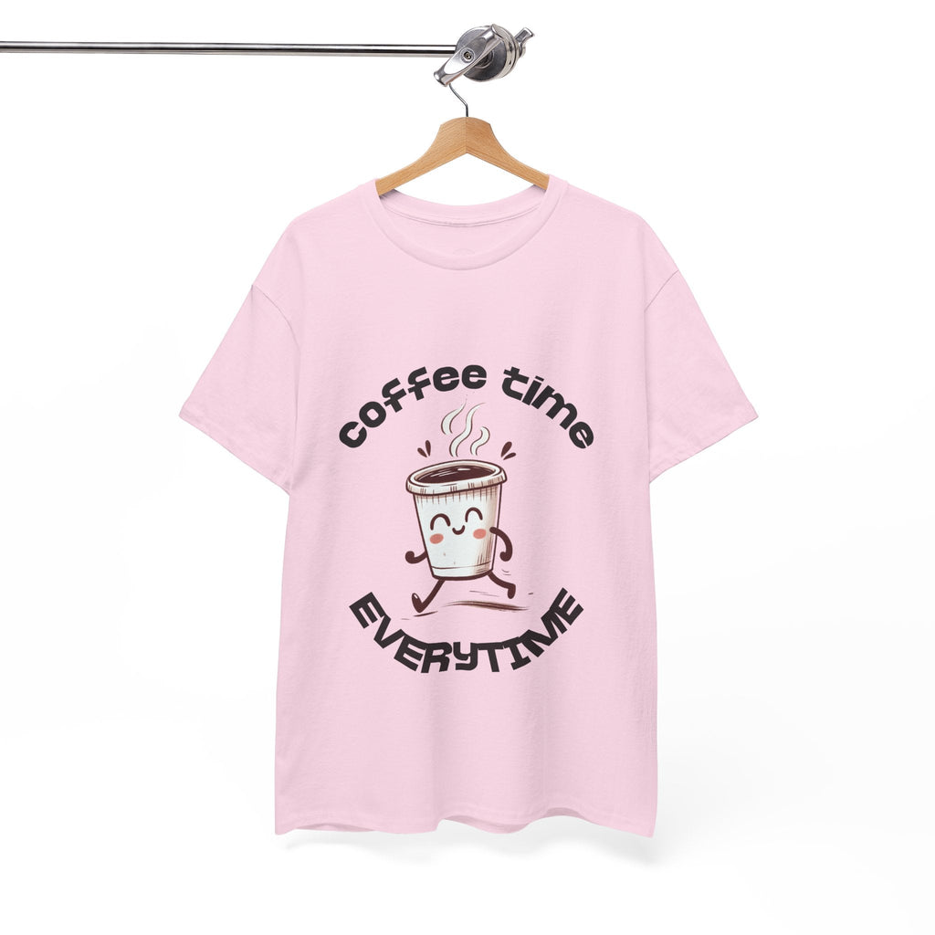 Coffee time anytime T-shirt, Unisex Cotton Shirt, Cute Coffee Lover Gift, Casual Outfit, Daily Reminder T-Shirt