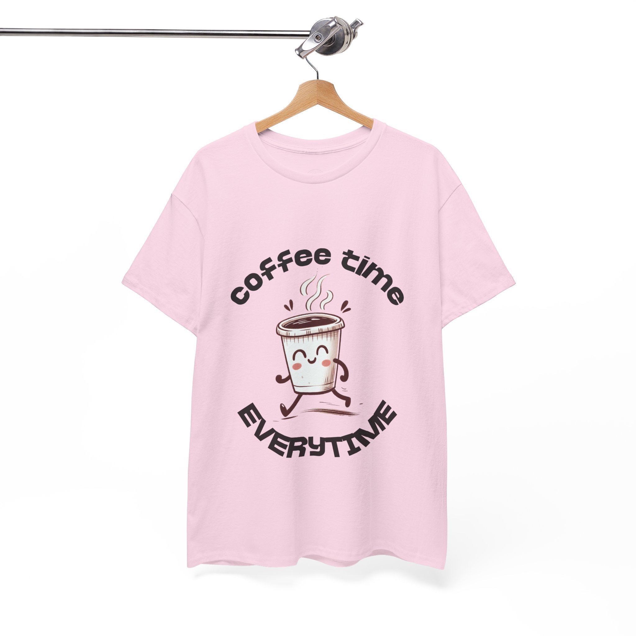 Coffee time anytime T-shirt, Unisex Cotton Shirt, Cute Coffee Lover Gift, Casual Outfit, Daily Reminder T-Shirt