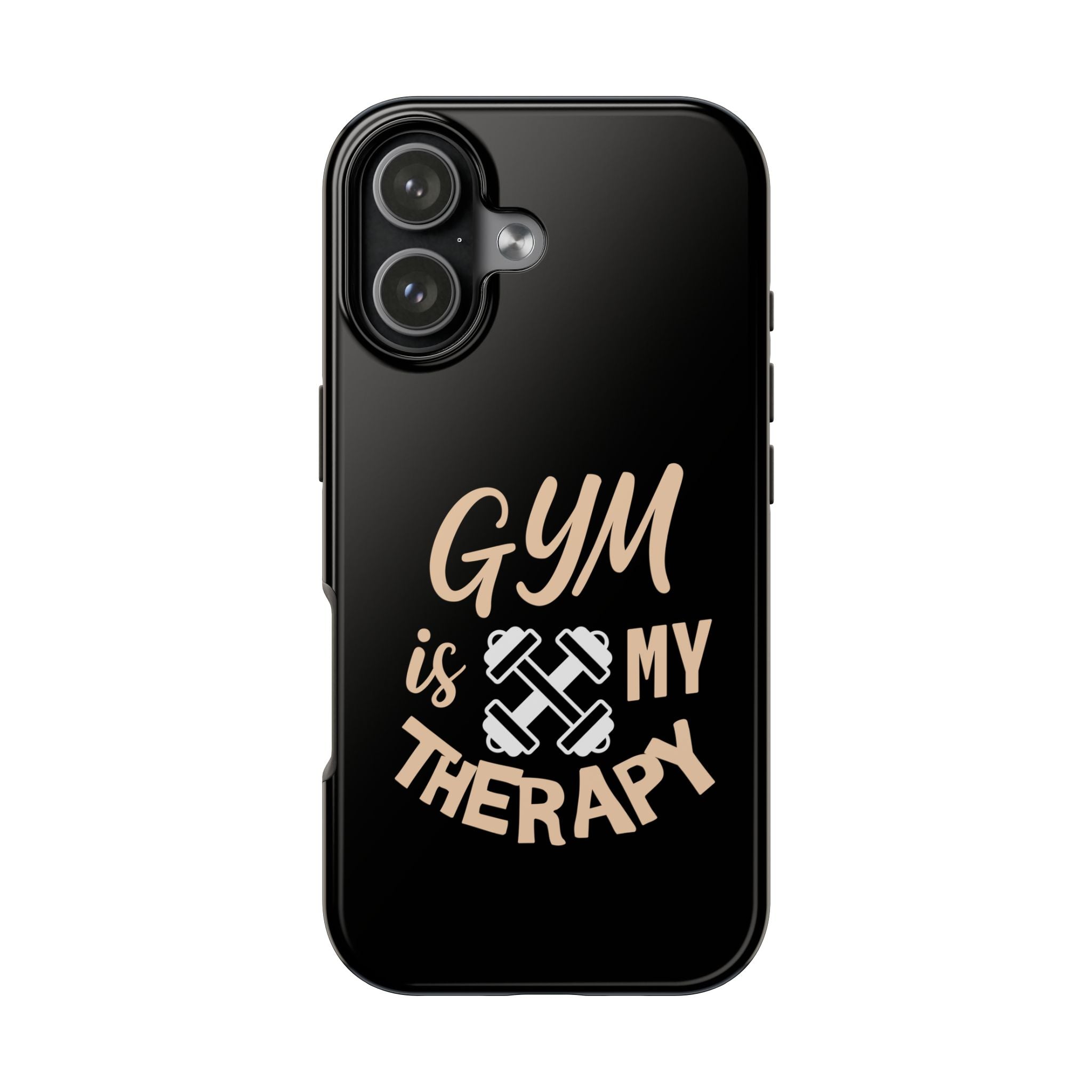 Gym Is My Therapy iPhone Phone Case | Fitness Dumbbell Workout Motivational iphone compatibie