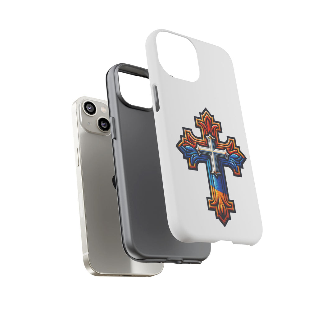 Armenian cross flag phone case iPhone Samsung Google, Christian phone case, white phone case