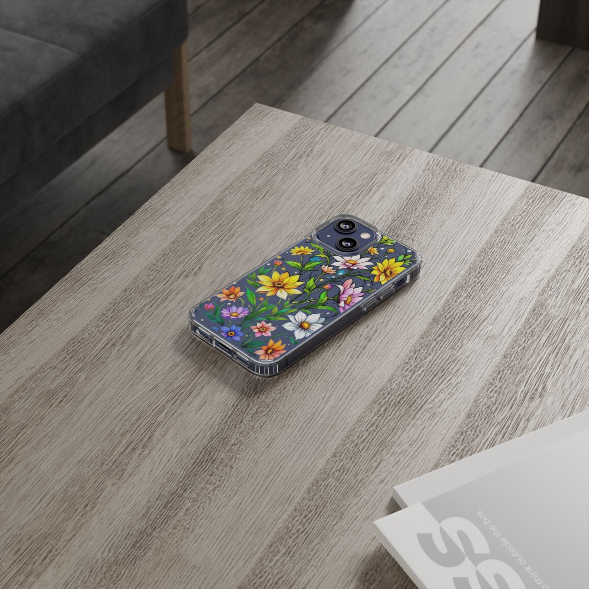 Cute flower phone case, clear phone case, iPhone phone case, Samsung phone case, phone case gift