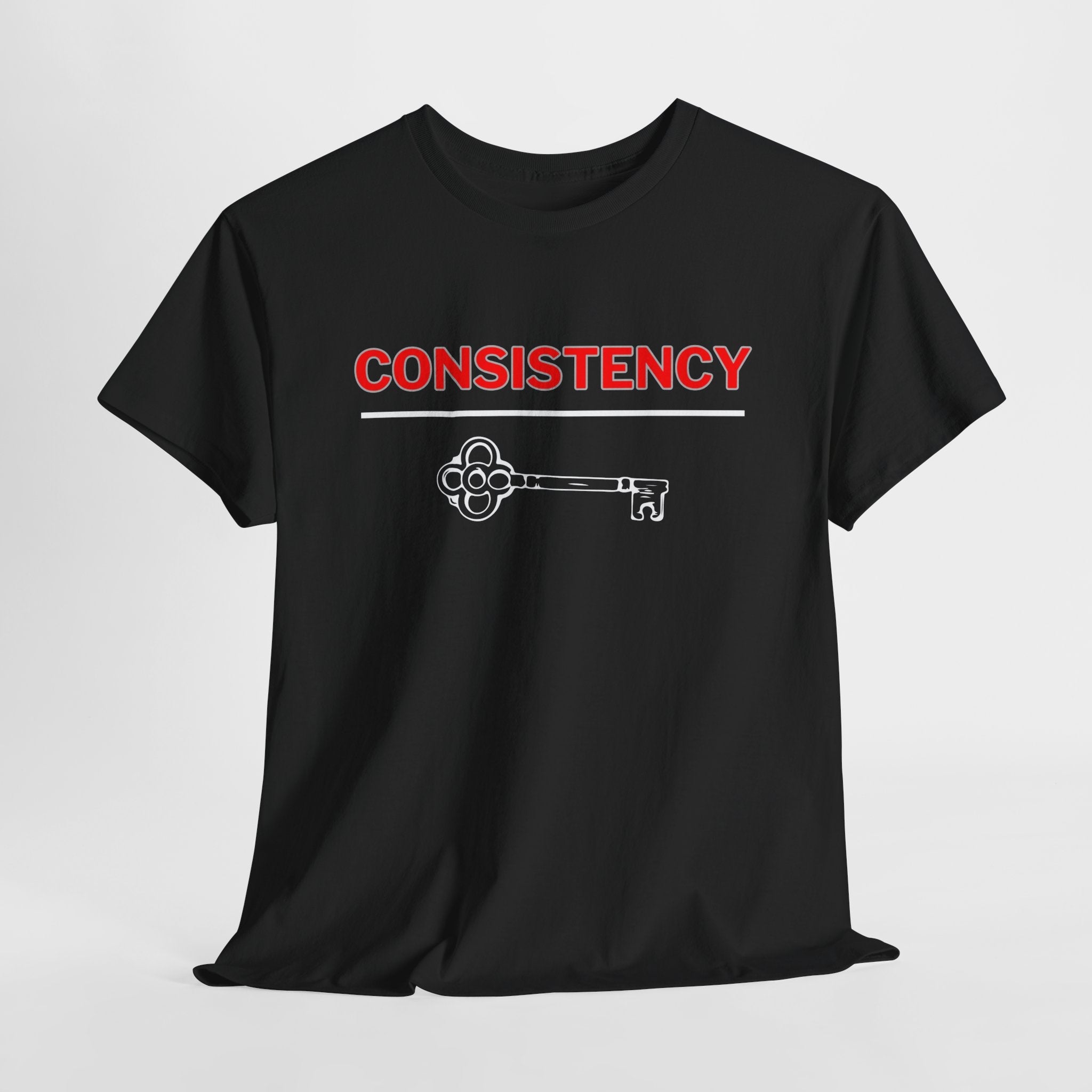Motivational Unisex Heavy Cotton Tee - Consistency is Key | Inspirational Gift, Workout Shirt, Daily Reminder, Graphic Tee