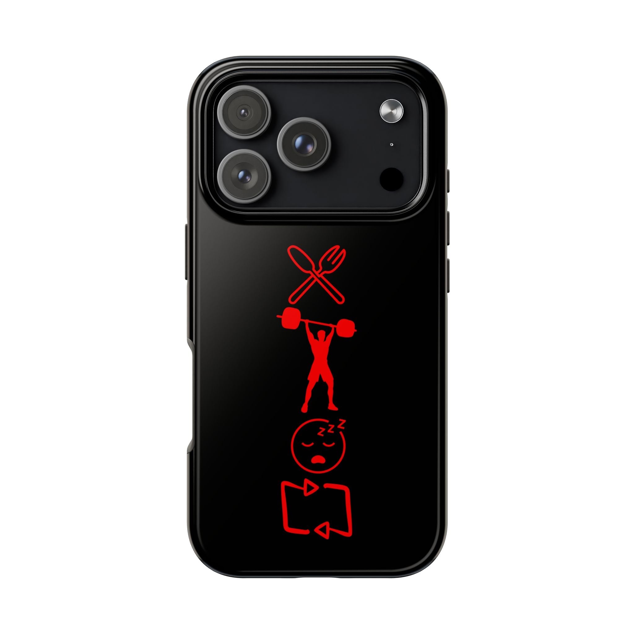 Eat Lift Sleep Repeat Black iPhone compatible phone case Fitness Phone Case | Weightlifting phone case Bodybuilding phone case