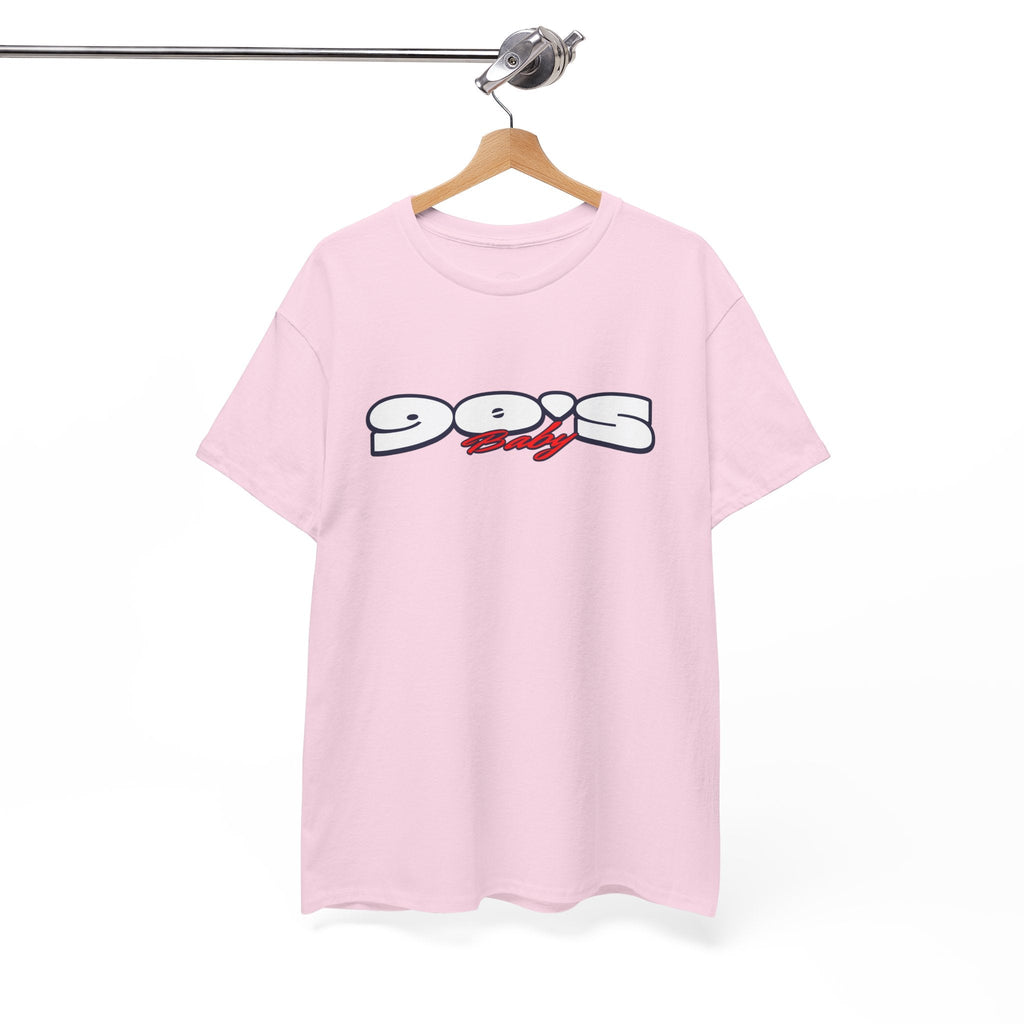 90s baby Nostalgia Unisex Heavy Cotton Tee, Retro Style T-Shirt, Casual Wear, Vintage Aesthetic, Gift for 90s Kids, Comfortable Everyday Tee