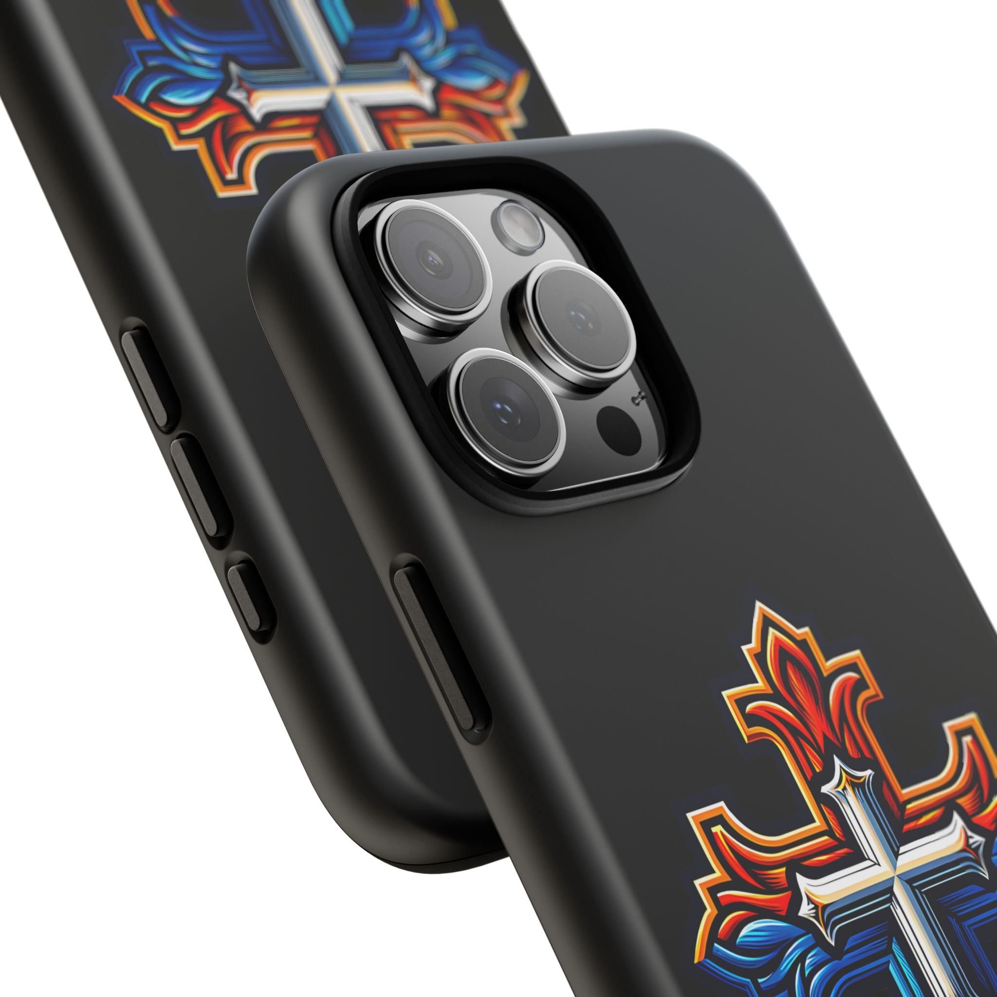 iPhone 16 iPhone 16 Pro iPhone 16 Pro Max iPhone 15 iPhone 15 Pro iPhone 15 Pro Max Armenian Cross phone case black, Christian phone case