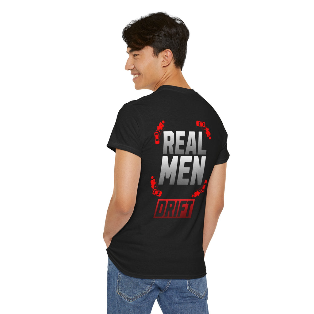 Men's Drift Tee | Real Men Drift T-Shirt, Gift for Car Enthusiasts, Automotive Apparel, Unisex Cotton Tee, Casual Wear, Birthday Present