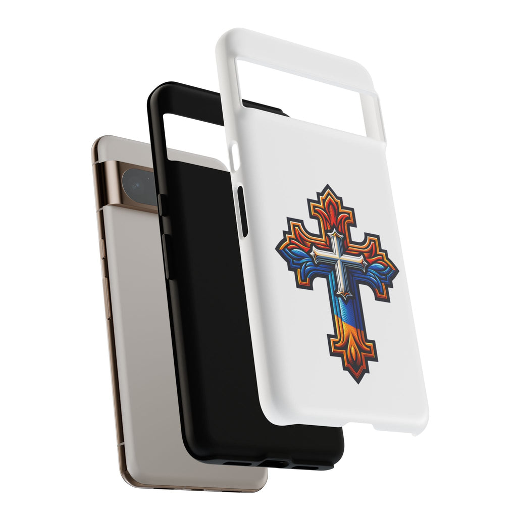 Armenian cross flag phone case iPhone Samsung Google, Christian phone case, white phone case