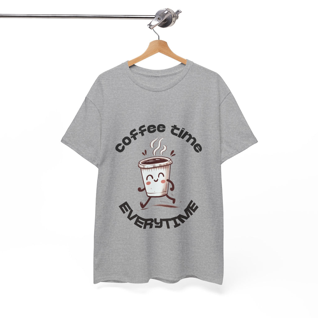 Coffee time anytime T-shirt, Unisex Cotton Shirt, Cute Coffee Lover Gift, Casual Outfit, Daily Reminder T-Shirt