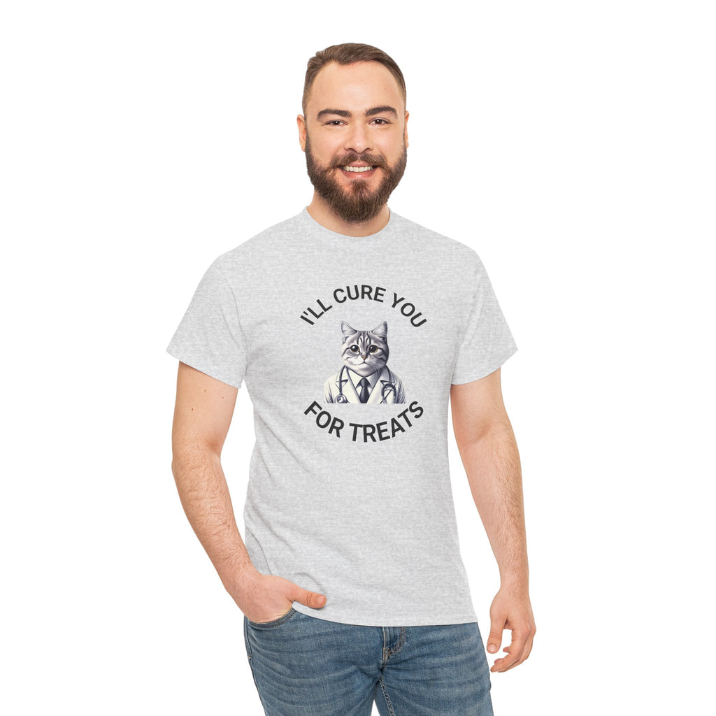 Cat Doctor Unisex Heavy Cotton Tee, Funny Cat Shirt for Pet Lovers, Gift for Vet Assistants, Casual Wear, Animal Lover's Tee