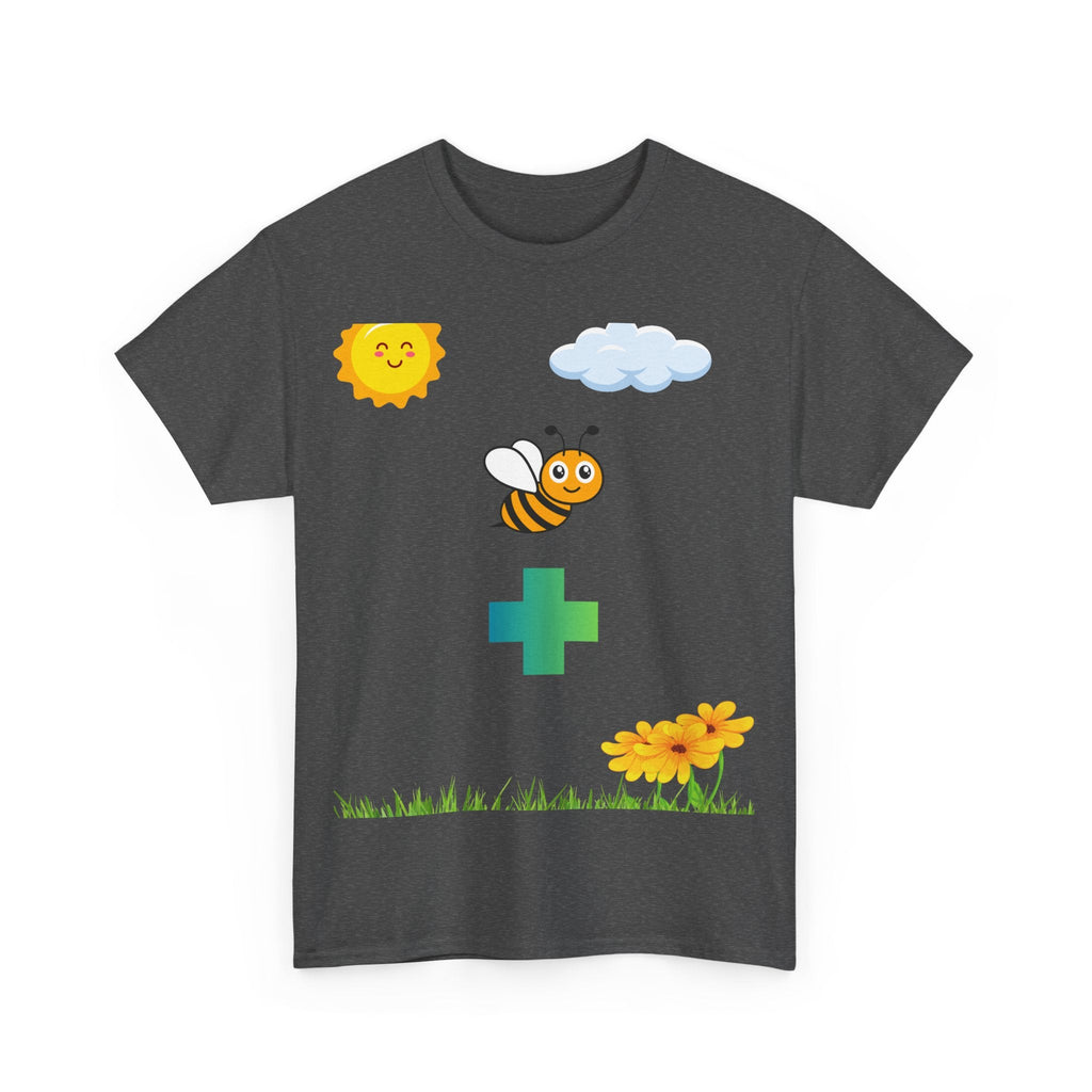 Cute be positive t-shirt. bee plus t-shirt