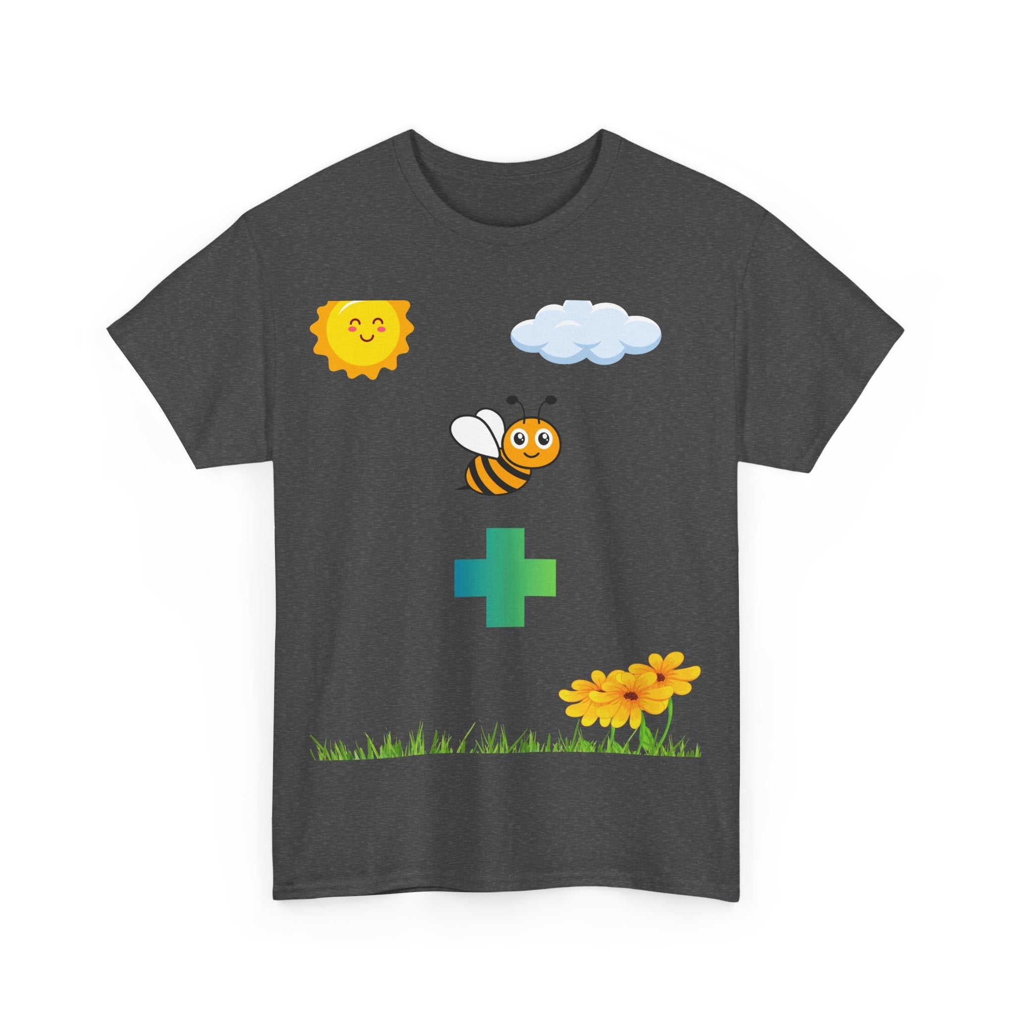Cute be positive t-shirt. bee plus t-shirt