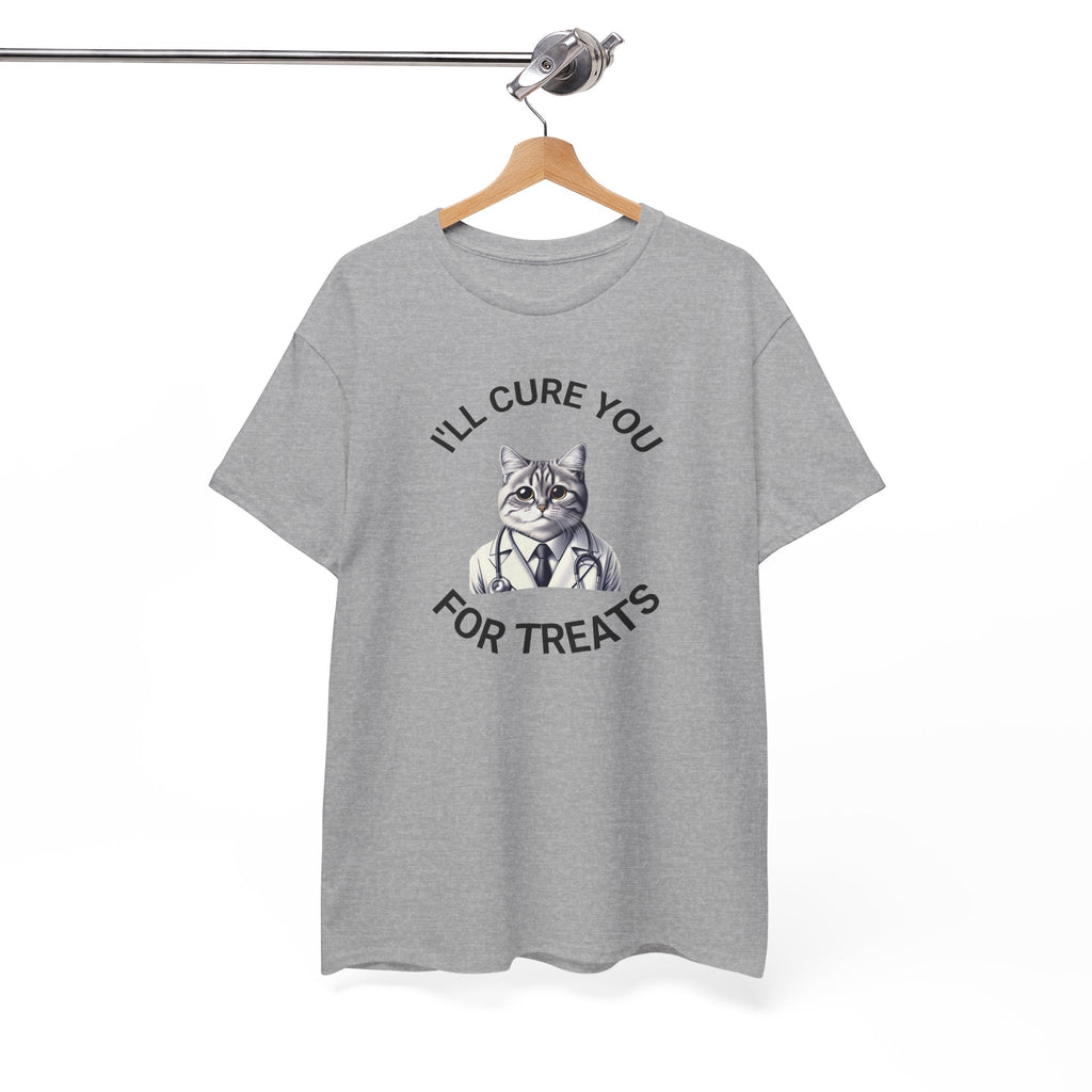 Cat Doctor Unisex Heavy Cotton Tee, Funny Cat Shirt for Pet Lovers, Gift for Vet Assistants, Casual Wear, Animal Lover's Tee