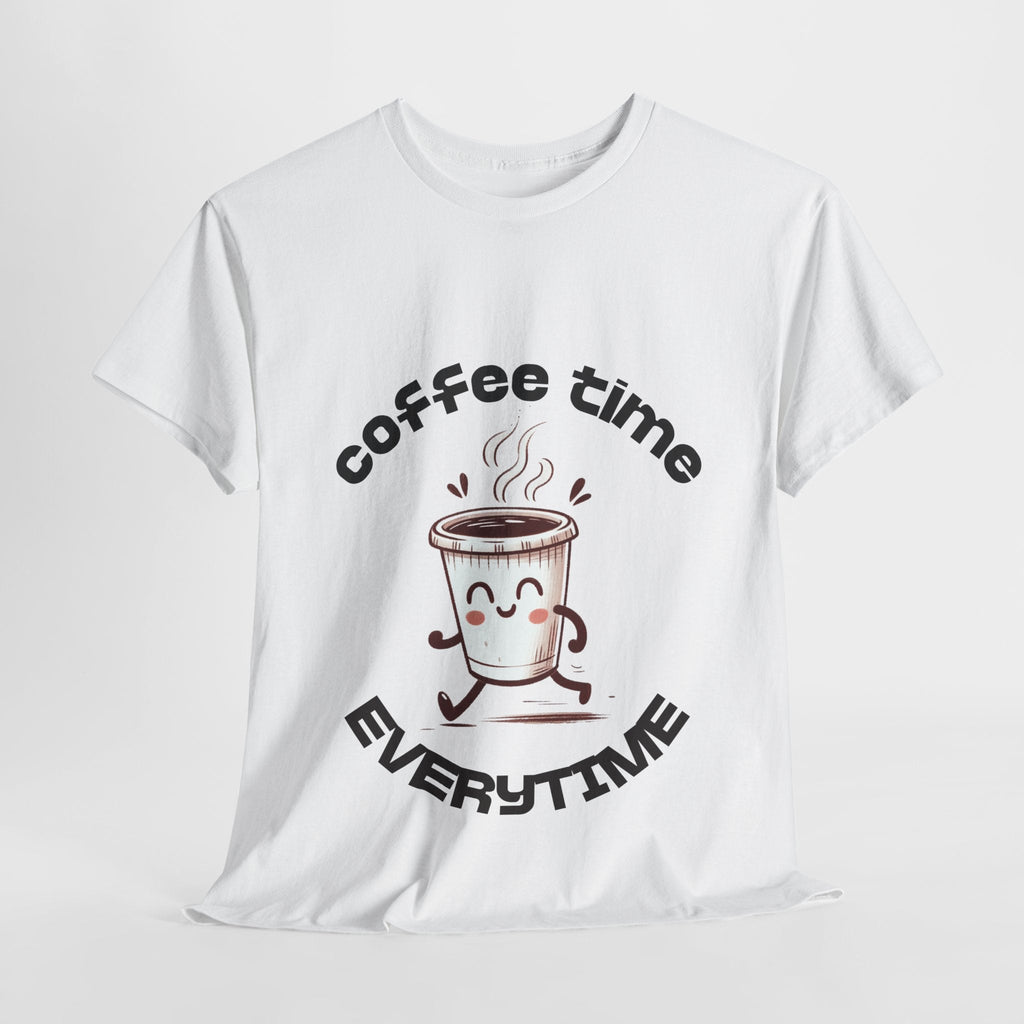 Coffee time anytime T-shirt, Unisex Cotton Shirt, Cute Coffee Lover Gift, Casual Outfit, Daily Reminder T-Shirt