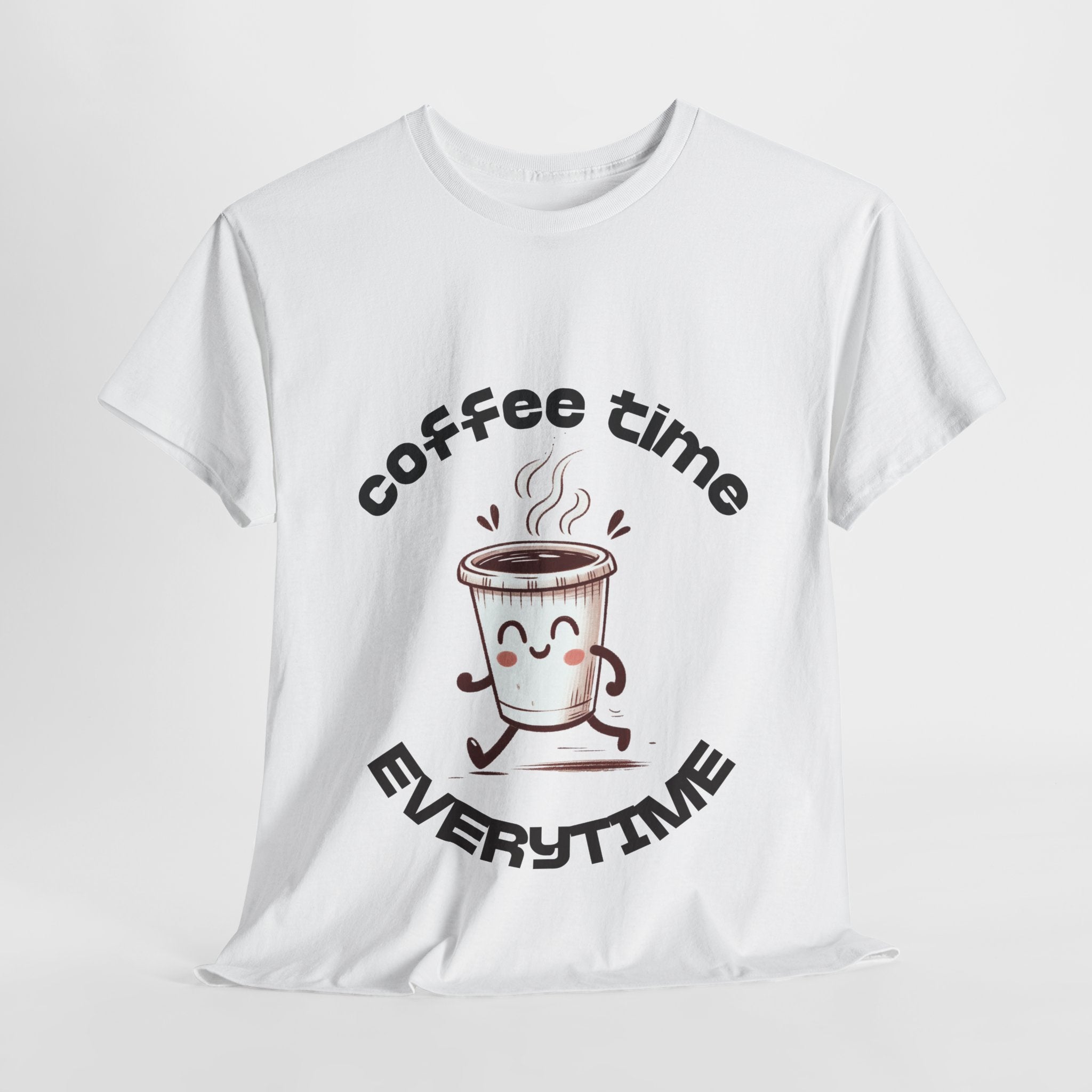 Coffee time anytime T-shirt, Unisex Cotton Shirt, Cute Coffee Lover Gift, Casual Outfit, Daily Reminder T-Shirt