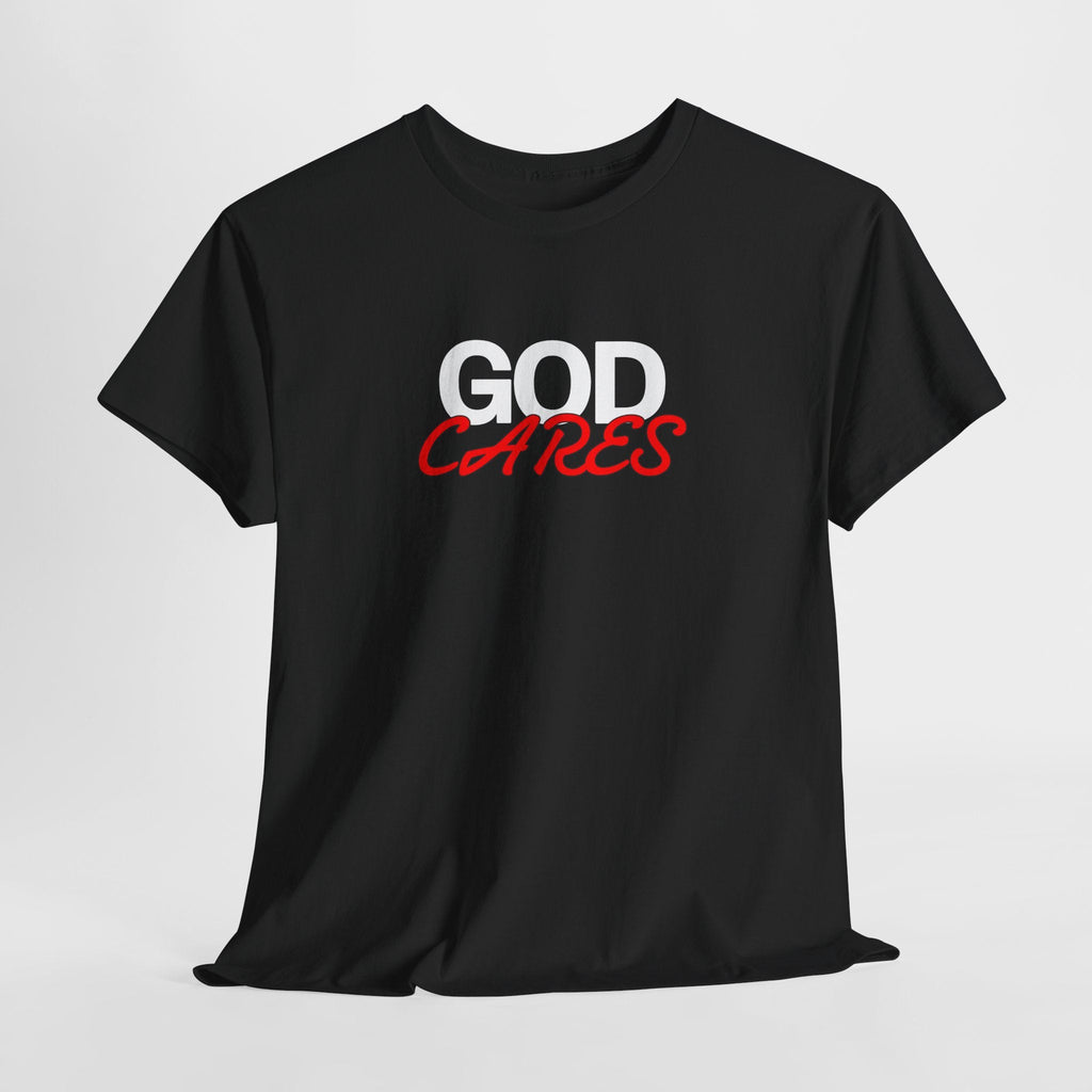 God Cares shirt Unisex Heavy Cotton Tee, Faith Shirt, Christian Apparel, Gift for Believers, Positive Message Tee