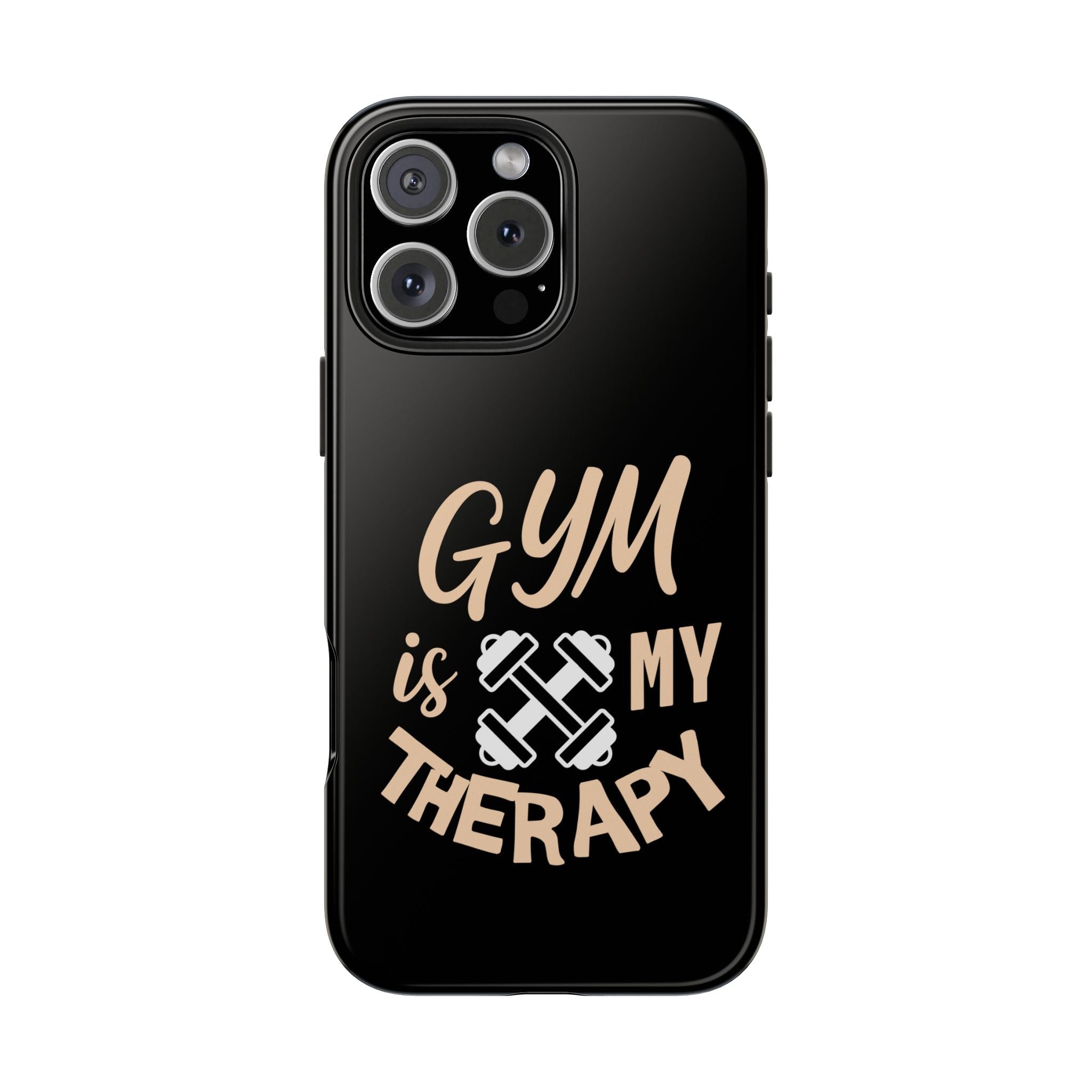 Gym Is My Therapy iPhone Phone Case | Fitness Dumbbell Workout Motivational iphone compatibie
