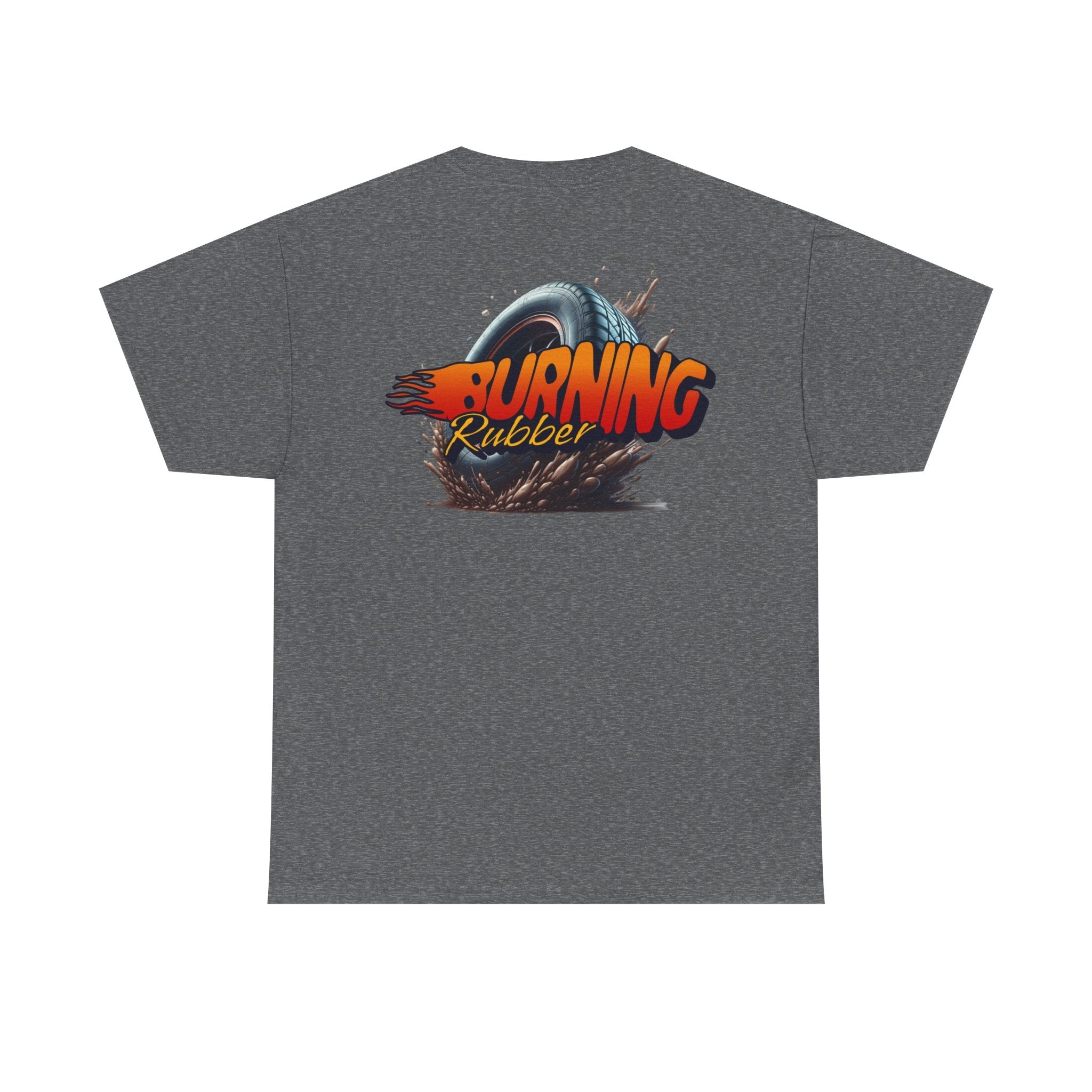 Burning Rubber Unisex Heavy Cotton Tee, Car Enthusiast Gift, Racing Shirt, Casual Everyday Wear, Streetwear, Automotive Apparel