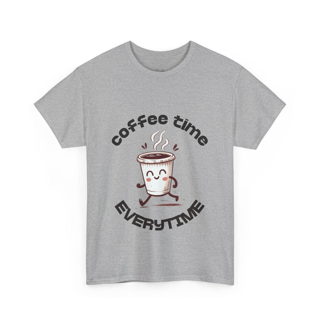 Coffee time anytime T-shirt, Unisex Cotton Shirt, Cute Coffee Lover Gift, Casual Outfit, Daily Reminder T-Shirt