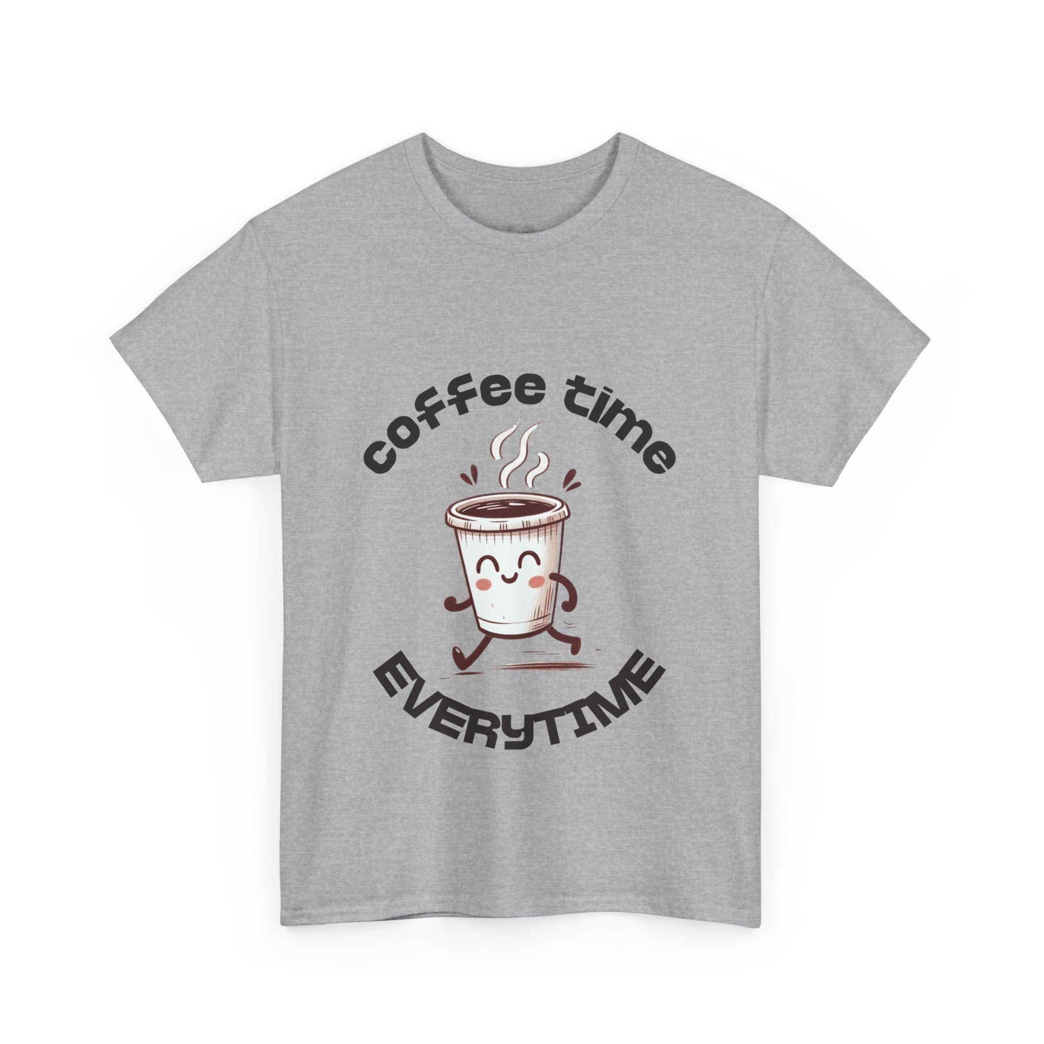 Coffee time anytime T-shirt, Unisex Cotton Shirt, Cute Coffee Lover Gift, Casual Outfit, Daily Reminder T-Shirt