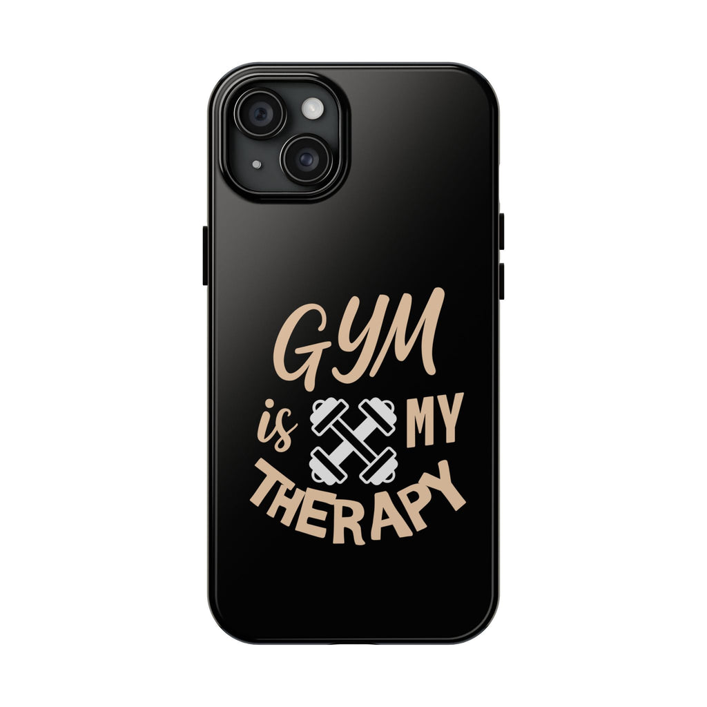 Gym Is My Therapy iPhone Phone Case | Fitness Dumbbell Workout Motivational iphone compatibie