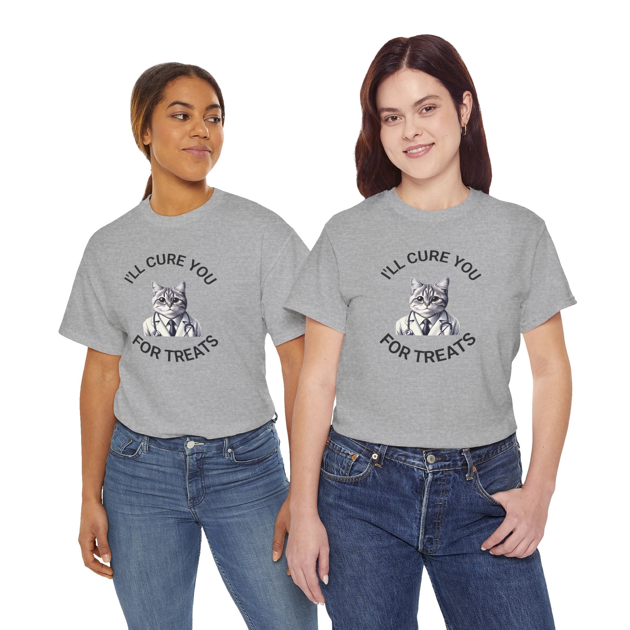 Cat Doctor Unisex Heavy Cotton Tee, Funny Cat Shirt for Pet Lovers, Gift for Vet Assistants, Casual Wear, Animal Lover's Tee