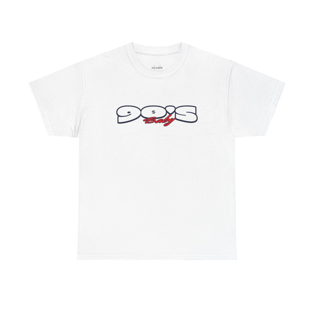 90s baby Nostalgia Unisex Heavy Cotton Tee, Retro Style T-Shirt, Casual Wear, Vintage Aesthetic, Gift for 90s Kids, Comfortable Everyday Tee