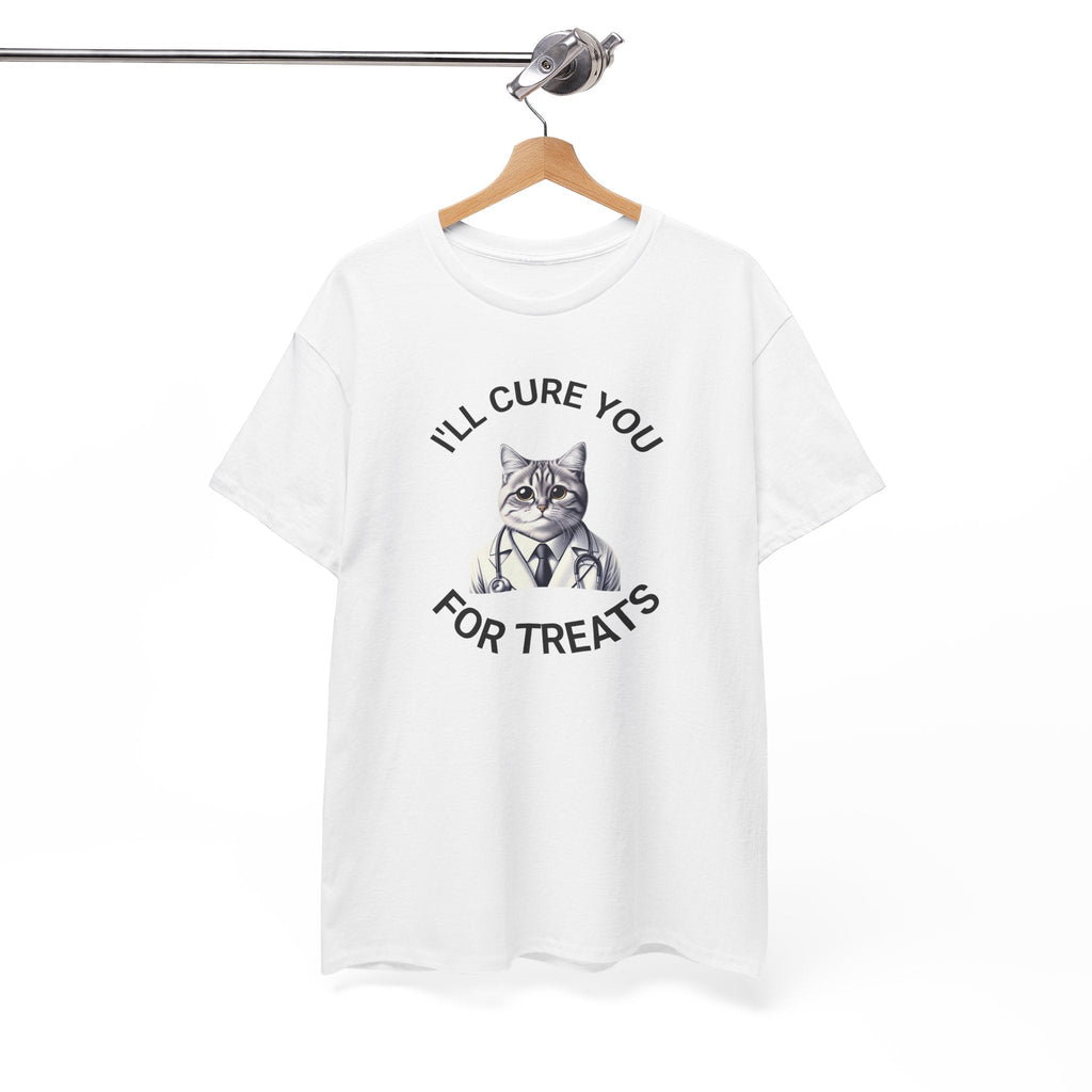 Cat Doctor Unisex Heavy Cotton Tee, Funny Cat Shirt for Pet Lovers, Gift for Vet Assistants, Casual Wear, Animal Lover's Tee