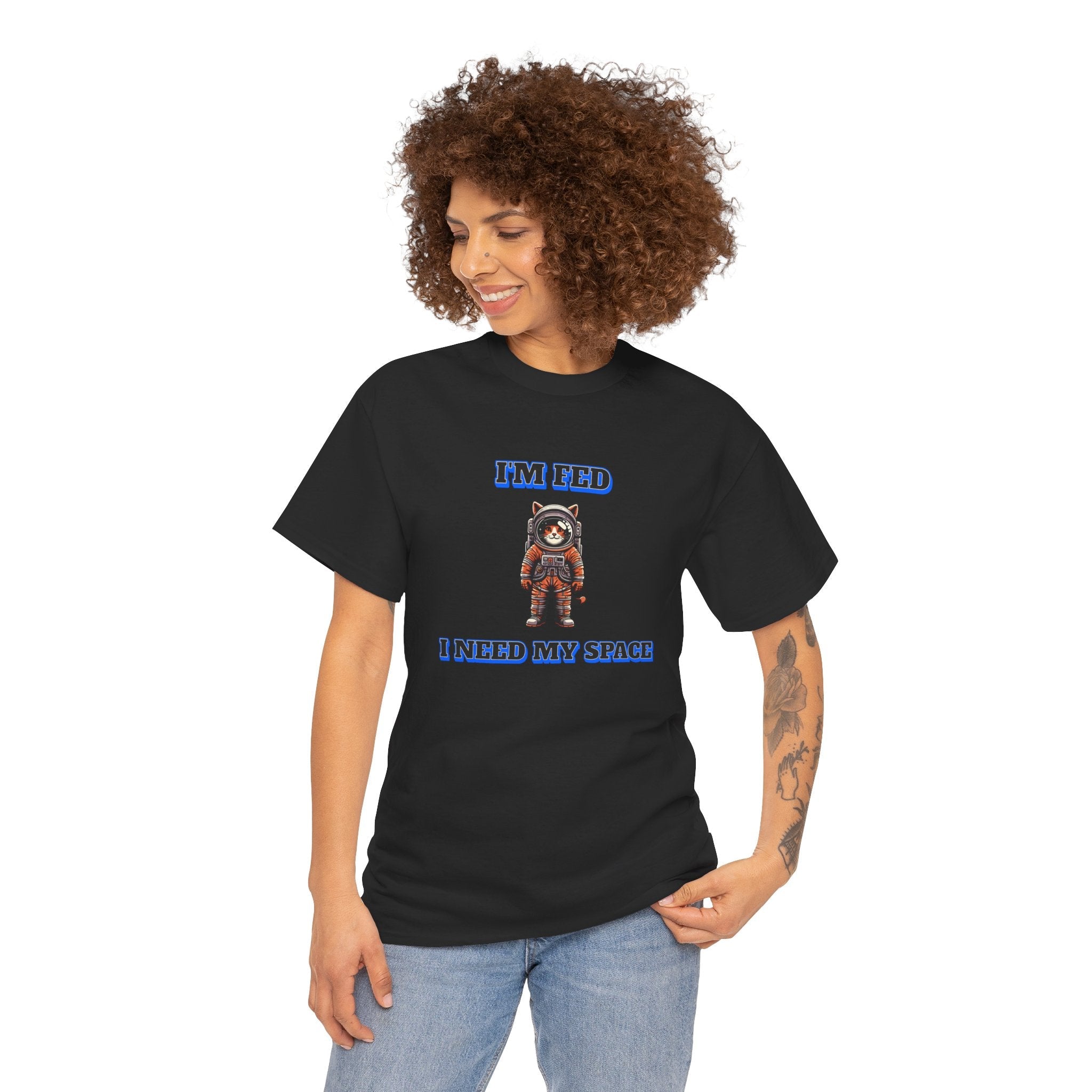 Funny cat lover shirt I'm Fed I Need My Space - Funny Gift, Casual Wear, Animal Lover Shirt, Self-Care Humor, Everyday Comfort